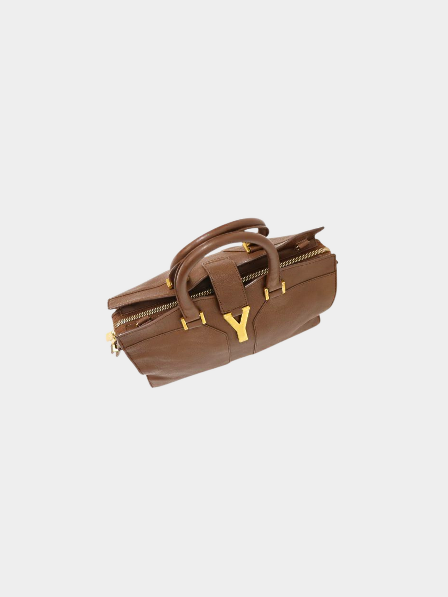 Yves Saint Laurent 2010s Brown Leather Y-Line Cabas Chic Bag