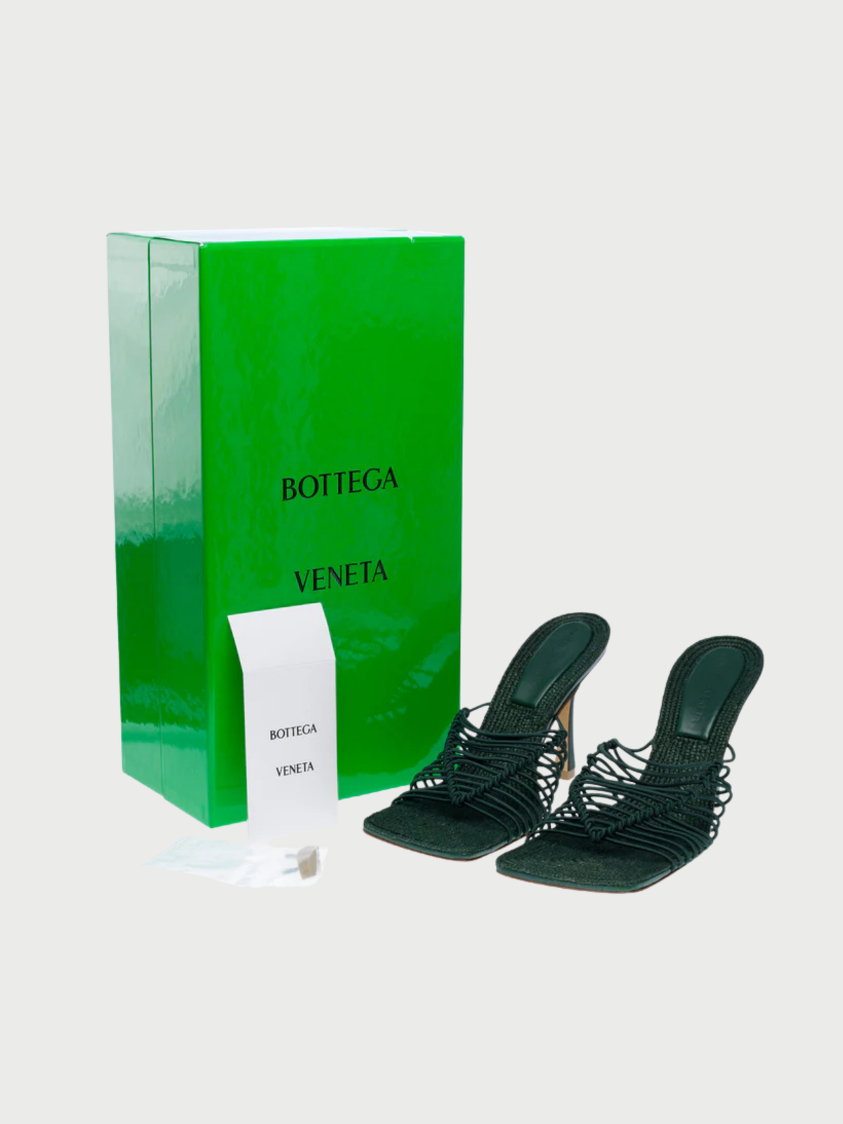 Bottega Veneta 2020s Emerald Green Leather Cindy Stretch Sandals