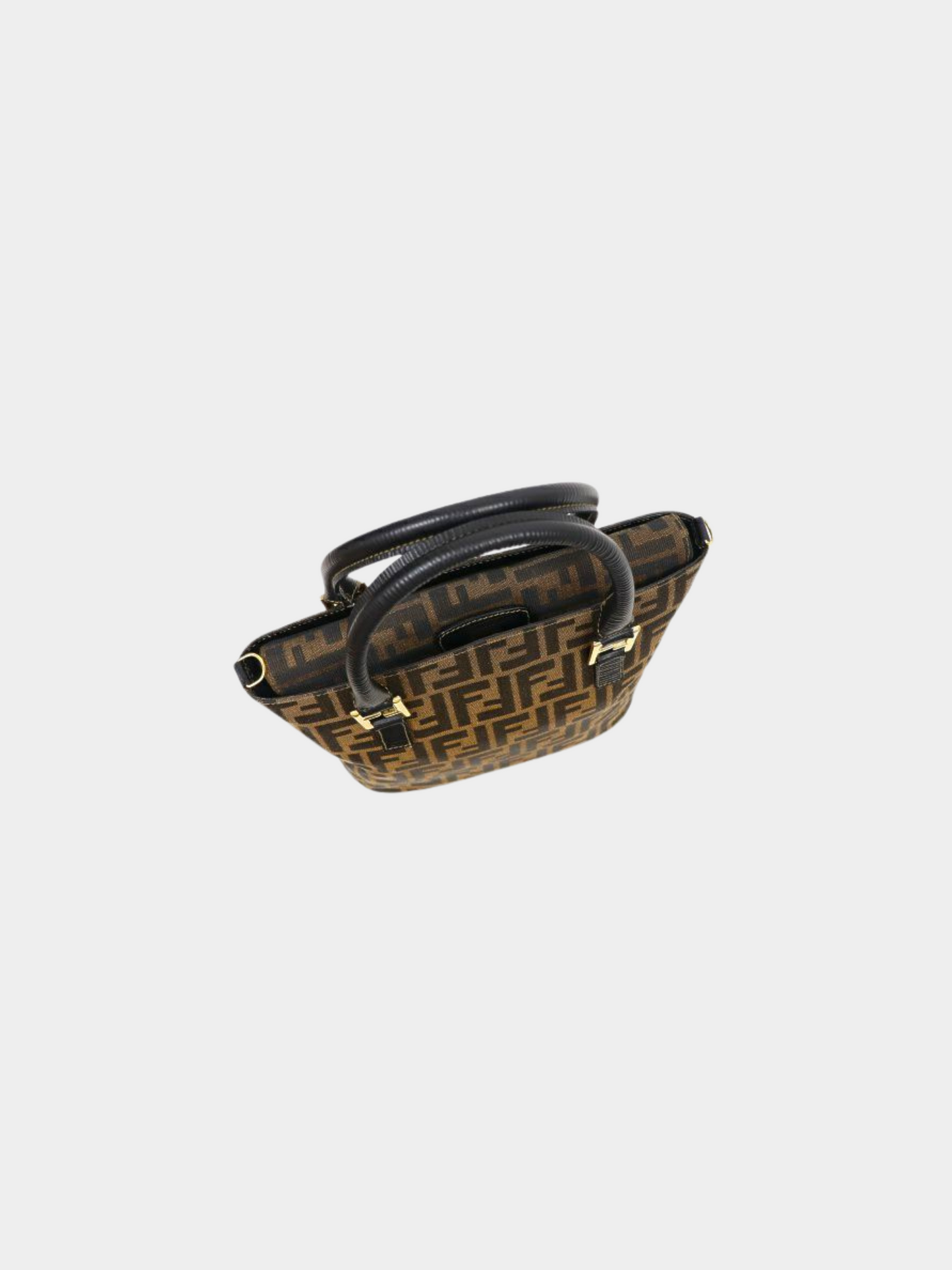 Fendi 1990s Brown Zucca Canvas and Leather 2-Way Bag