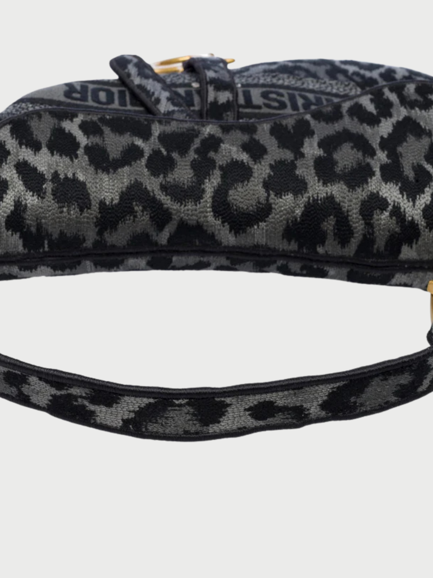 Christian Dior 2020s Grey Mizza Tweed Saddle Bag