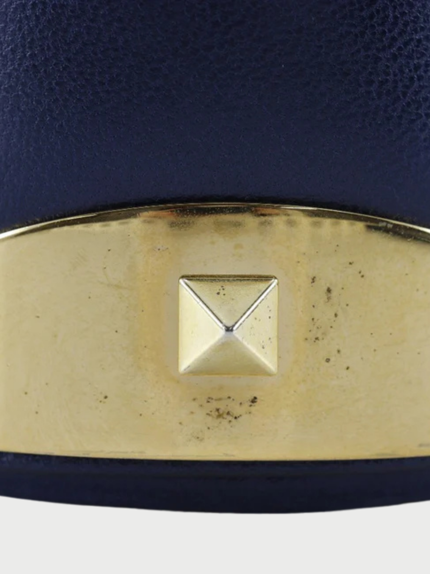 Valentino Garavani 2010s Navy Lambskin Studded Chain Shoulder Bag