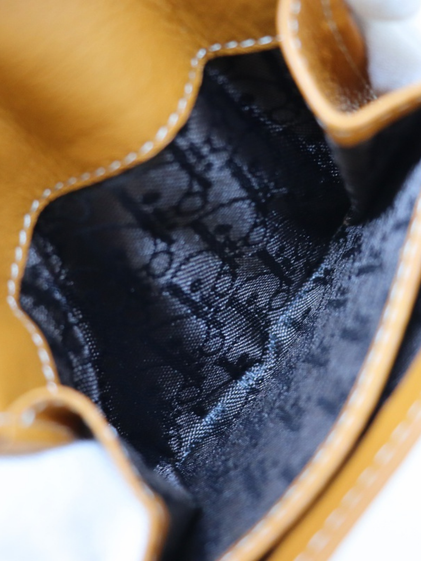 Christian Dior 2003 Brown Leather Saddle Lotus Wallet