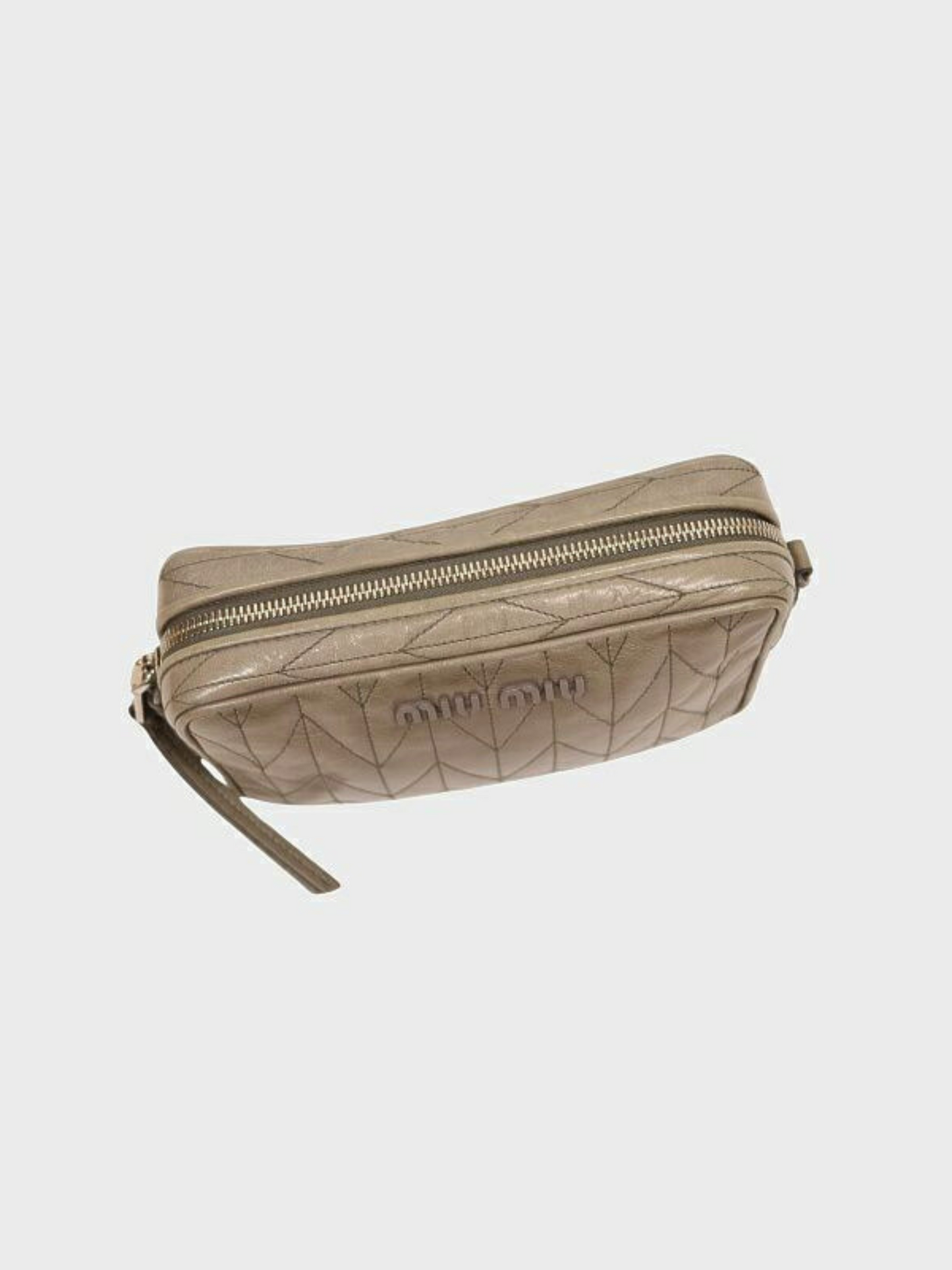 Miu Miu 2000s Grey Matelassé Leather Chain Shoulder Bag