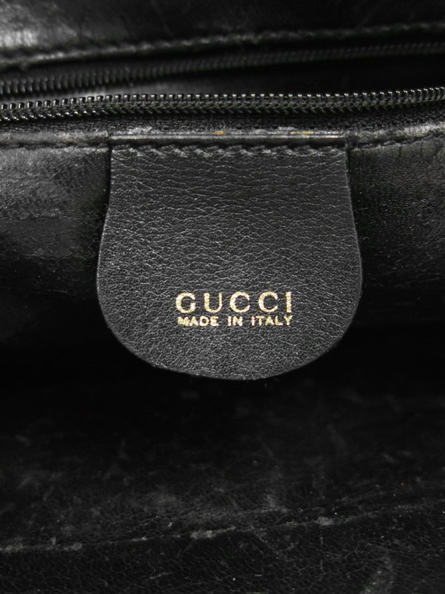 Gucci 1990s Black Leather Bamboo Top Handle Bag