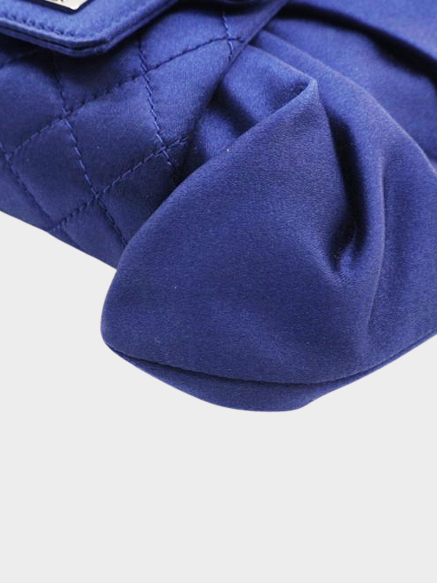 Chanel 2008-2009 Blue Satin Evening Bow Bag