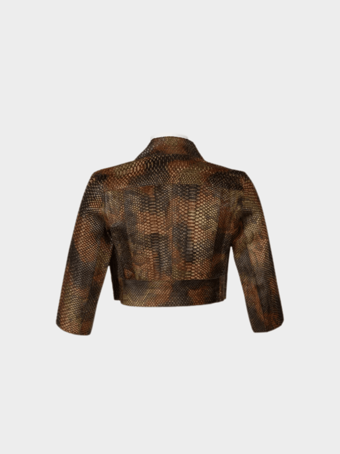 Prada SS 2004 Brown Python Cropped Jacket