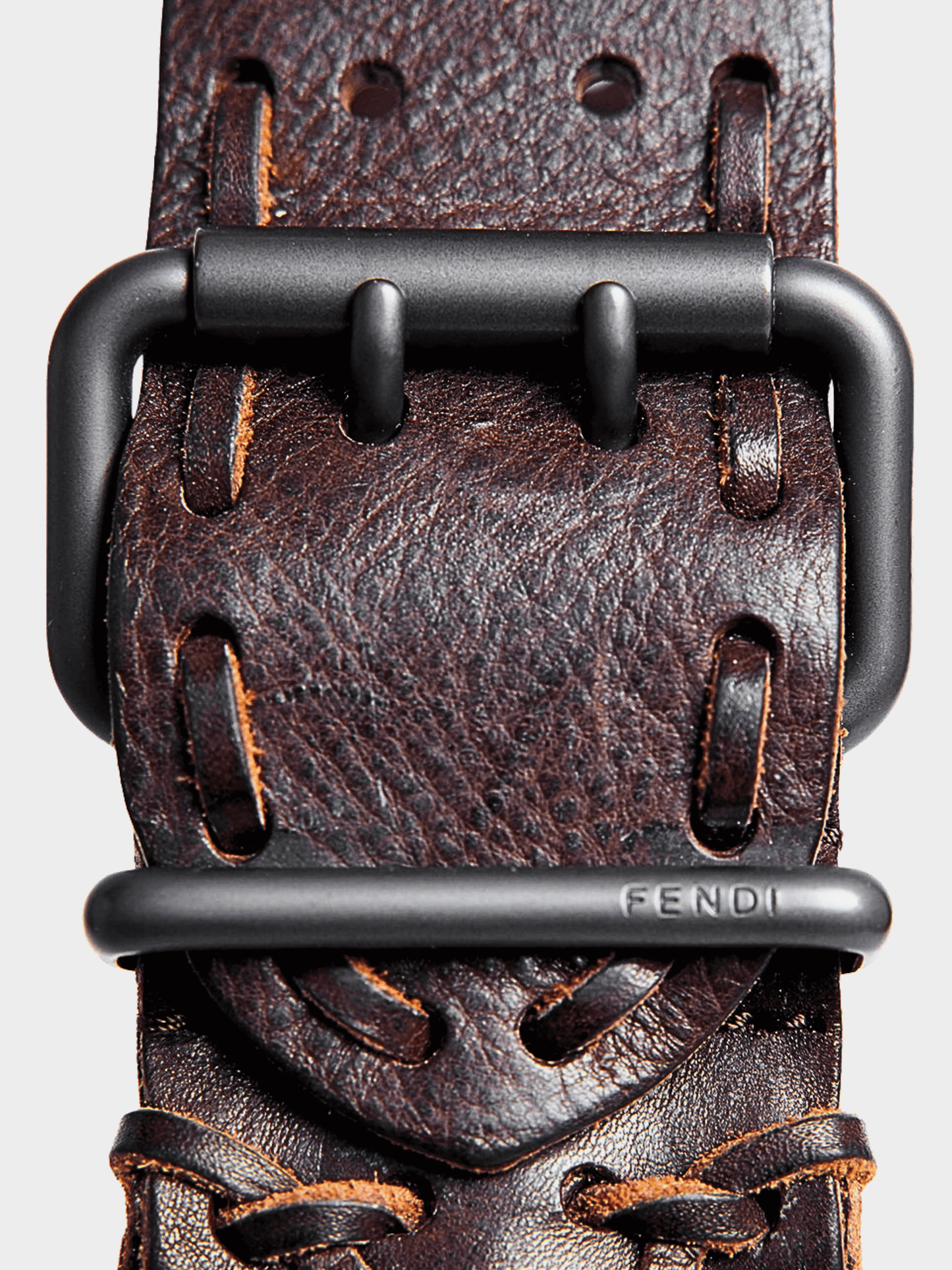 Fendi FW 2002 Brown Leather Oyster Bag
