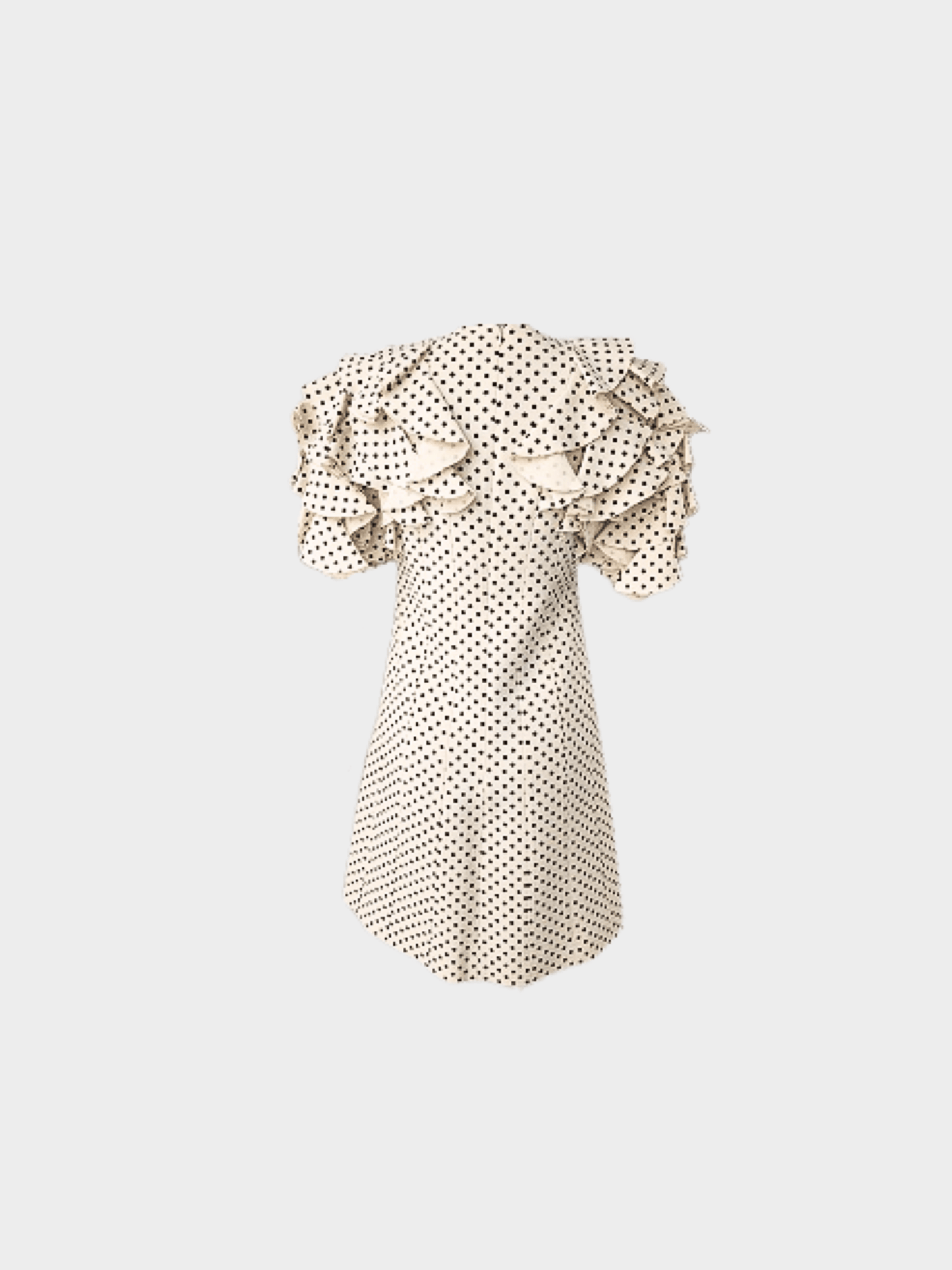 Valentino 2020 Cream Polka Dot Ruffle Mini Dress