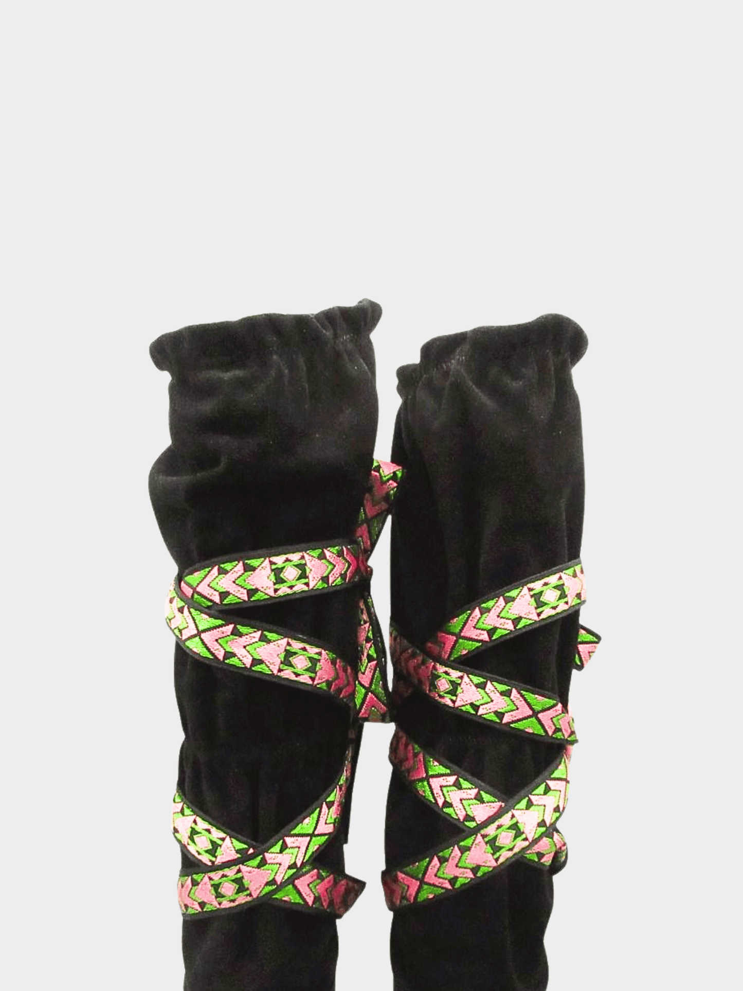 Etro 2000s Black Suede Printed Boots