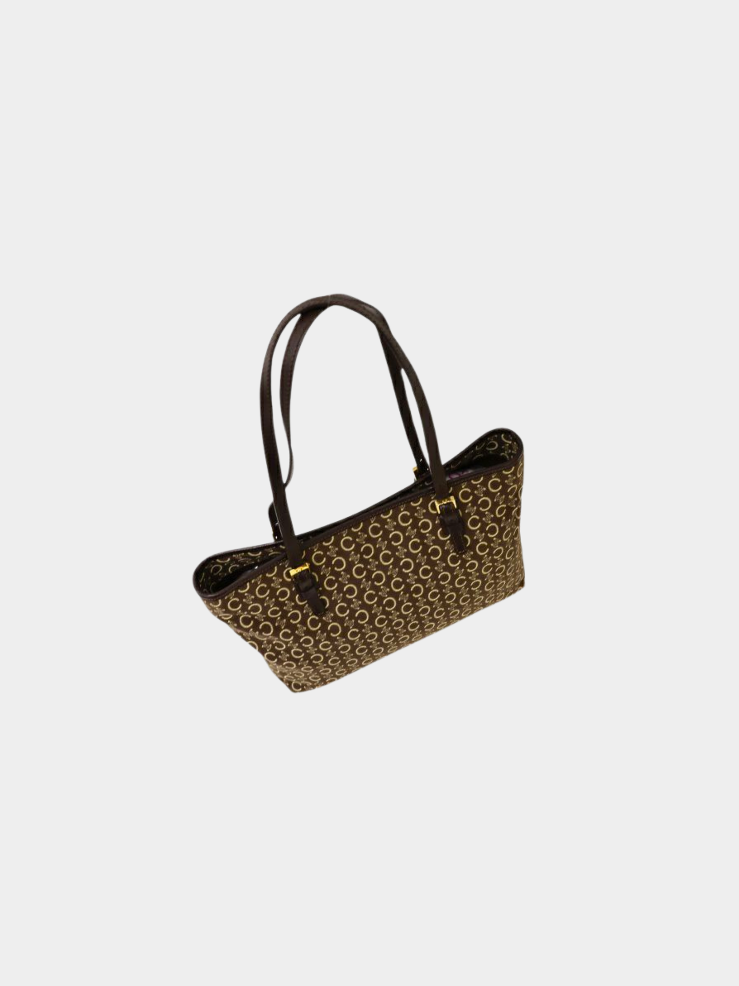 Celine 2000s Brown C Macadam Canvas Handbag