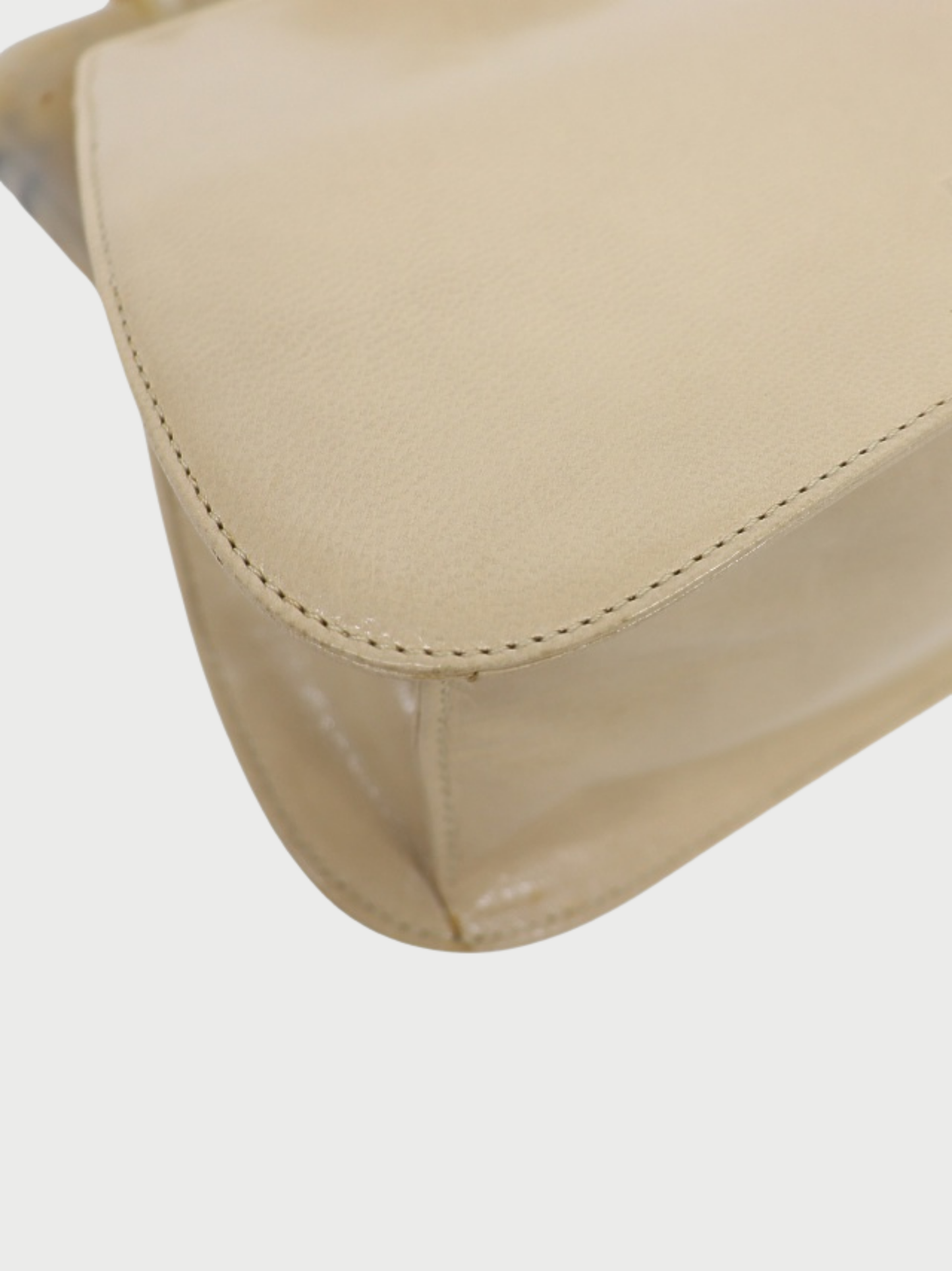 Prada 2000s Ivory Beige Leather Plastic Chain Shoulder Bag