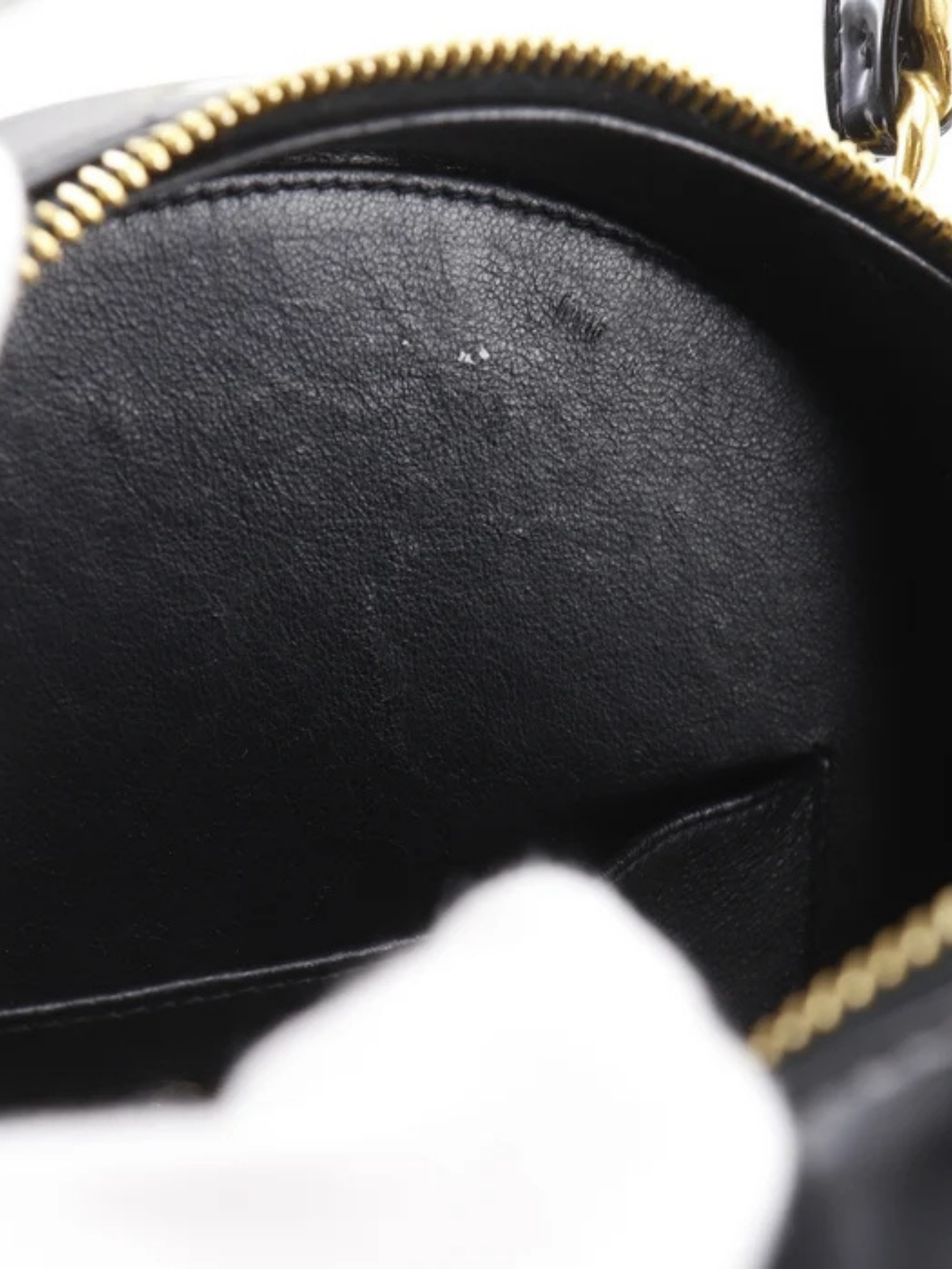 Chanel 1990s Black White Patent Leather Round Vanity Handbag
