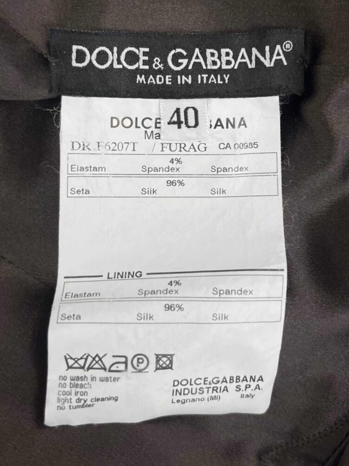Dolce & Gabbana 2020s Chocolate Silk Satin Lace Bust Gown