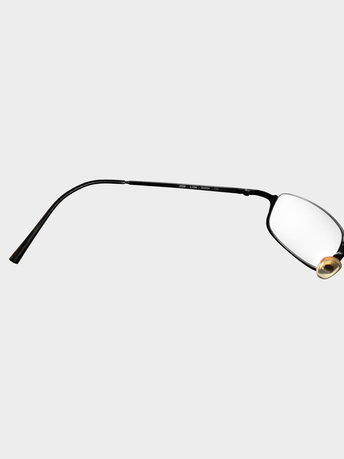 Chanel 1990s Black Bottom Rim Narrow Vintage Glasses