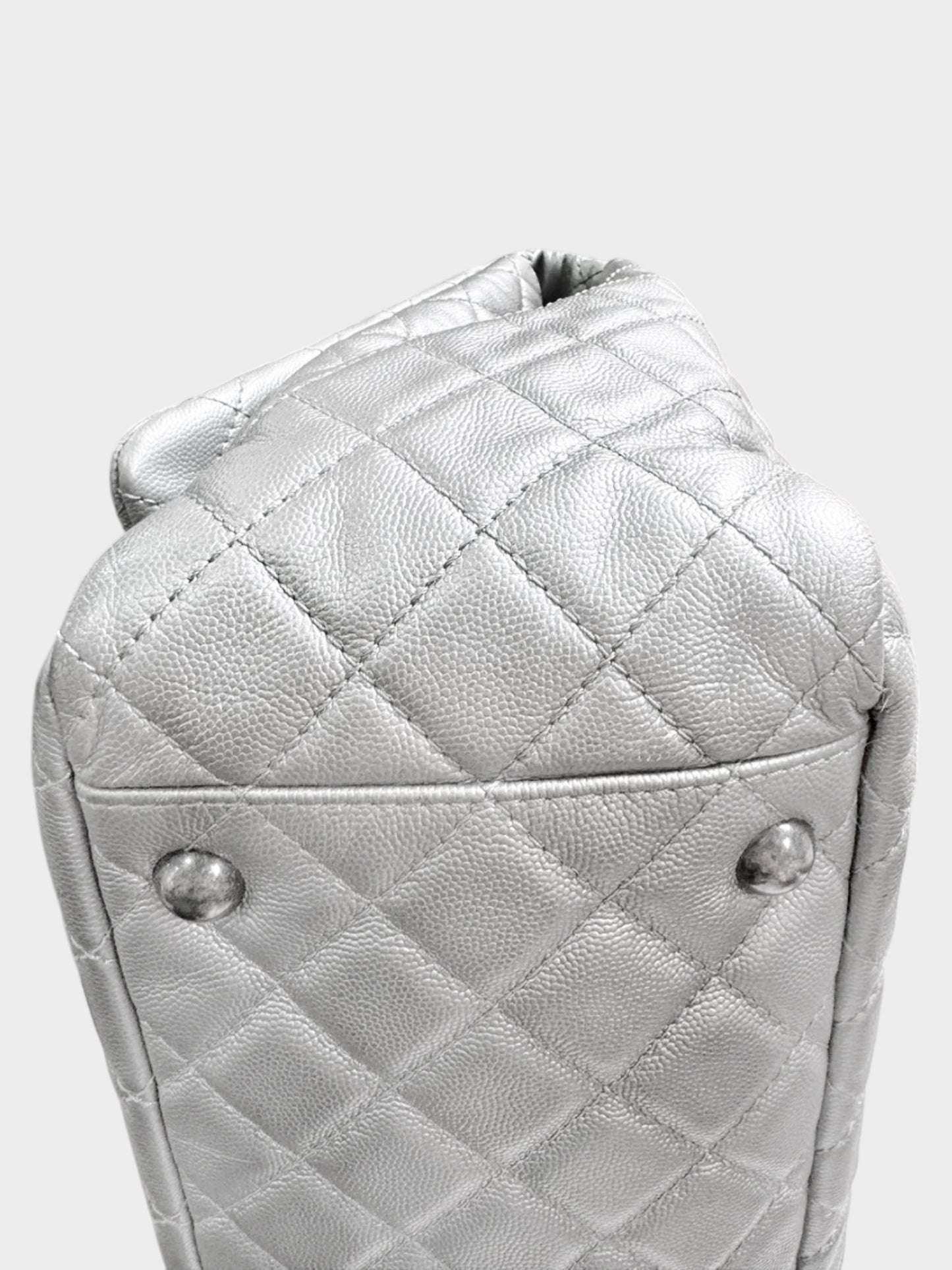 Chanel 2016-2017 Silver Caviar Quilted XXL Travel Flap Bag