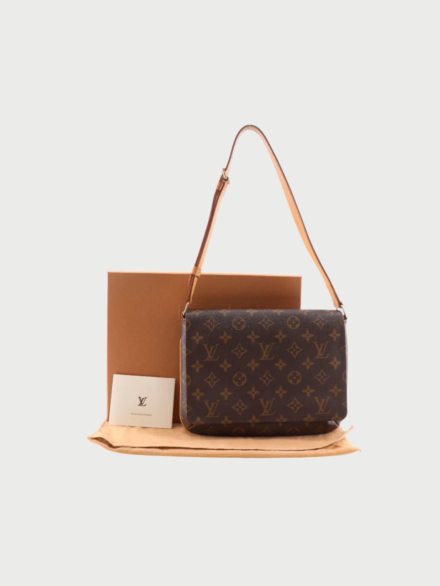 Louis Vuitton 1999 Brown Monogram Canvas Musette Tango Shoulder Bag
