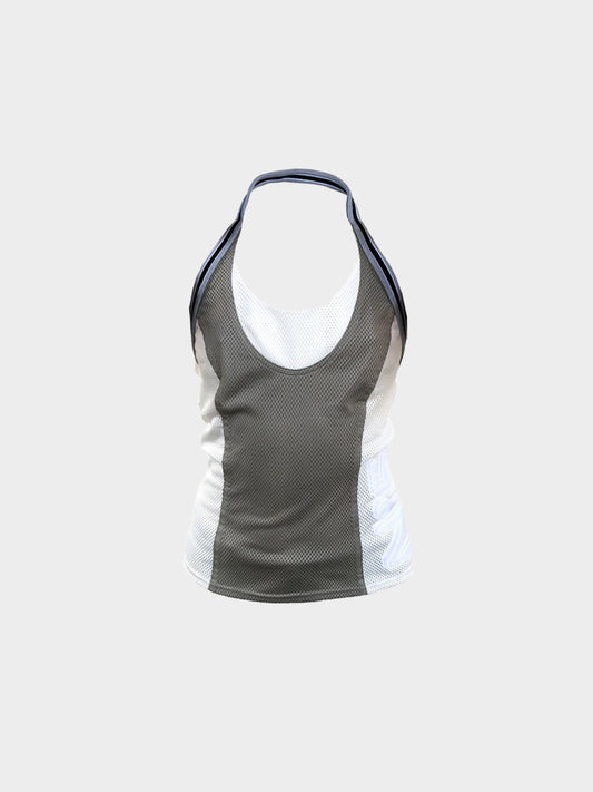 Chanel Track Jersey Mesh Top
