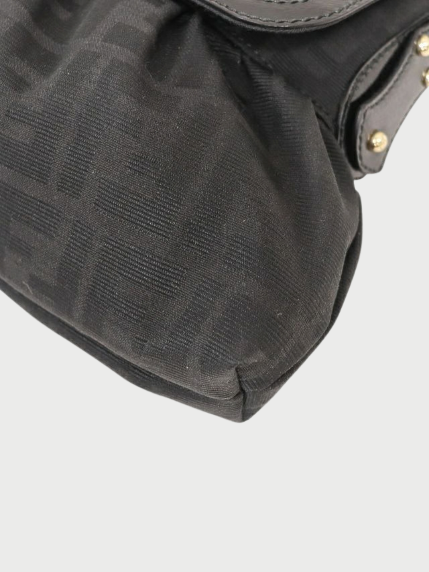 Fendi 2000s Black Zucca Canvas One-Shoulder Bag