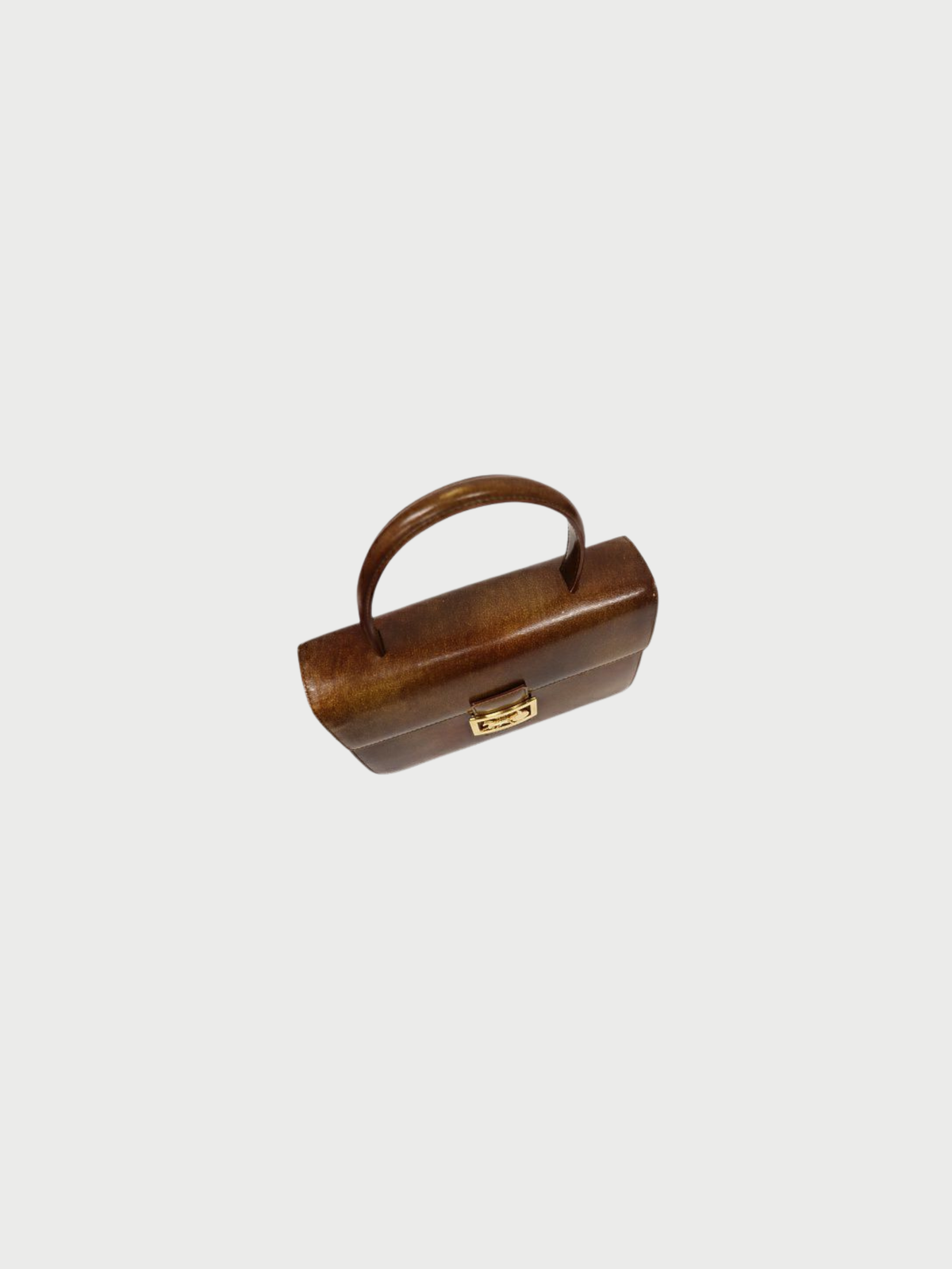 Celine 1990s Brown Leather Horse Carriage Hardware 2Way Bag