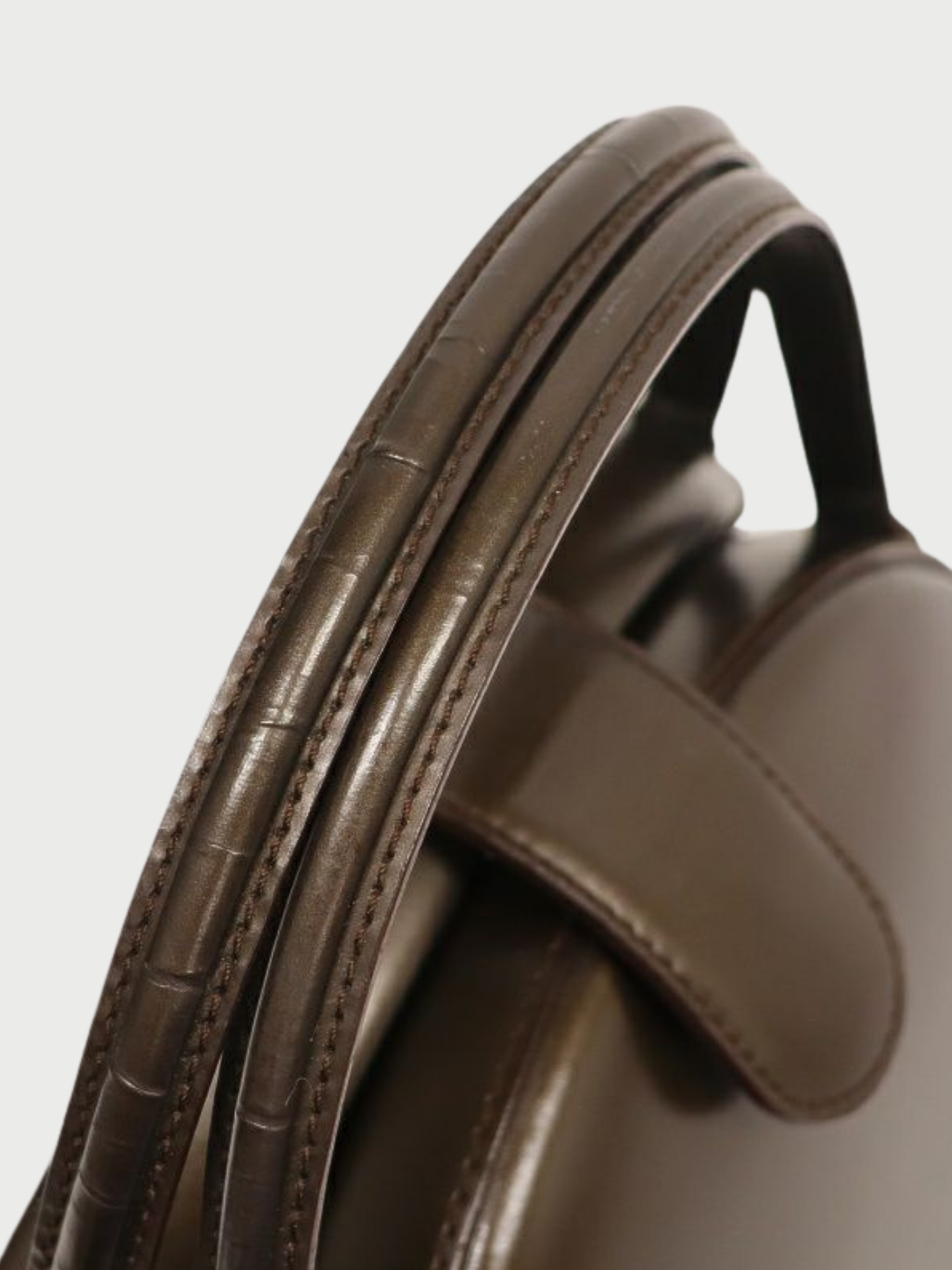 Loewe 2000s Brown Leather Anagram Round Handbag