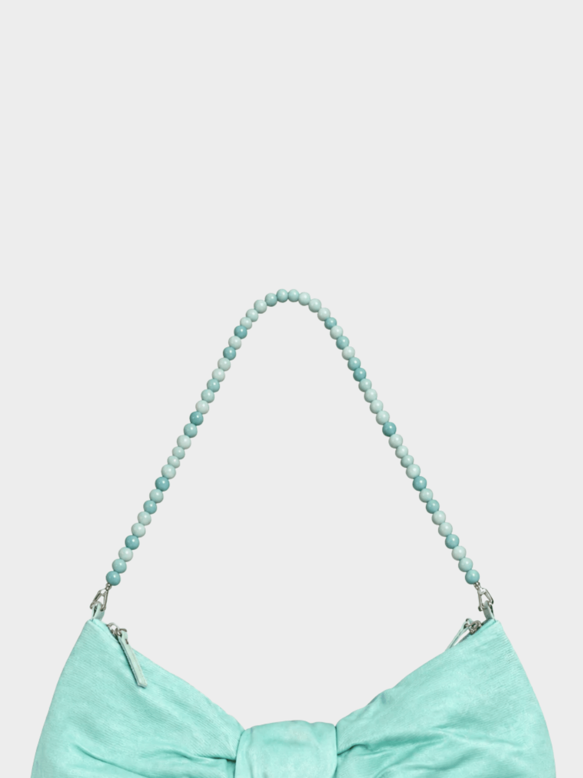 Valentino 2000s Turquoise Bow Beaded Handle Bag