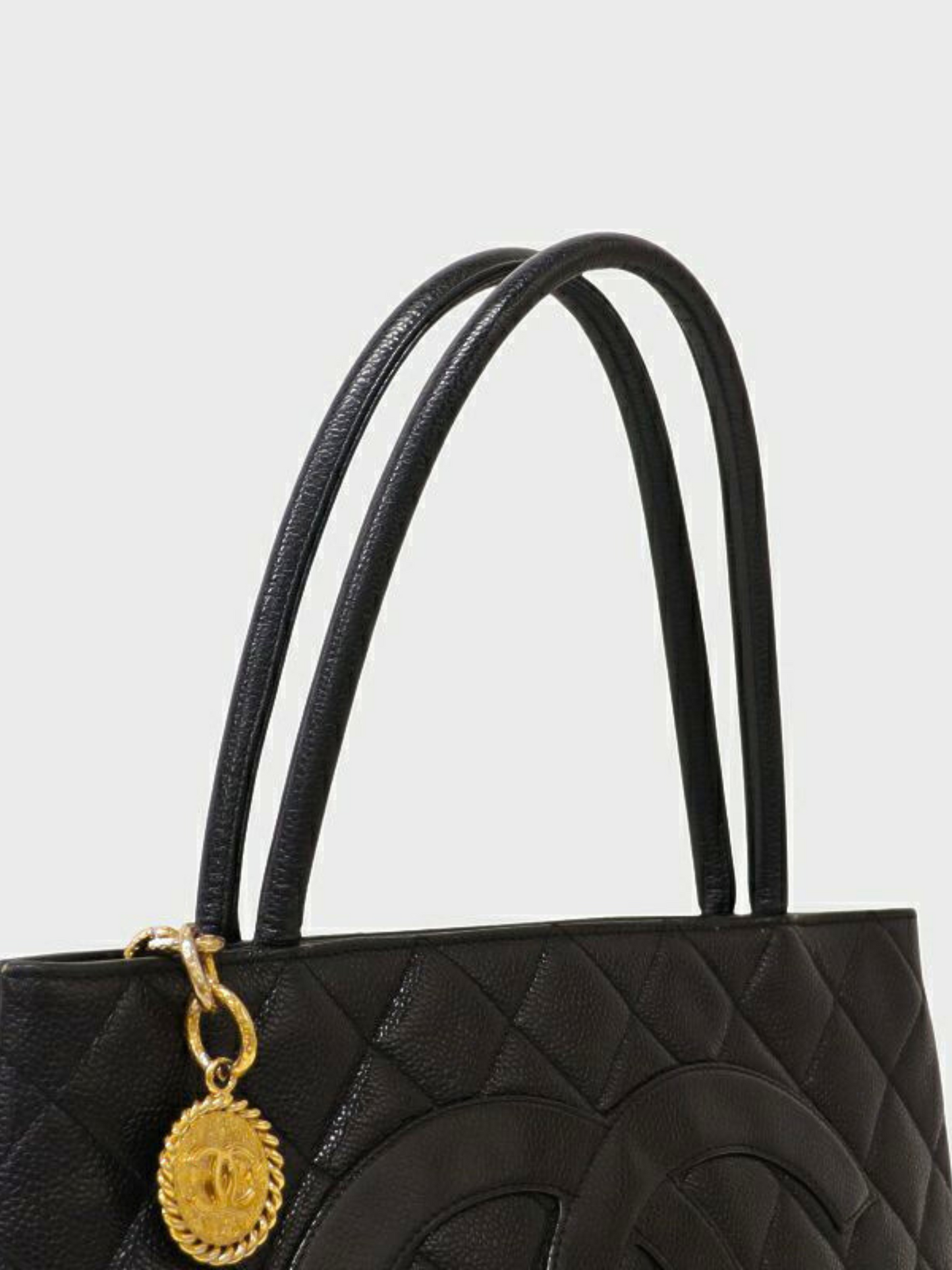 Chanel 2000s Black Caviar Skin Reissue Tote Bag