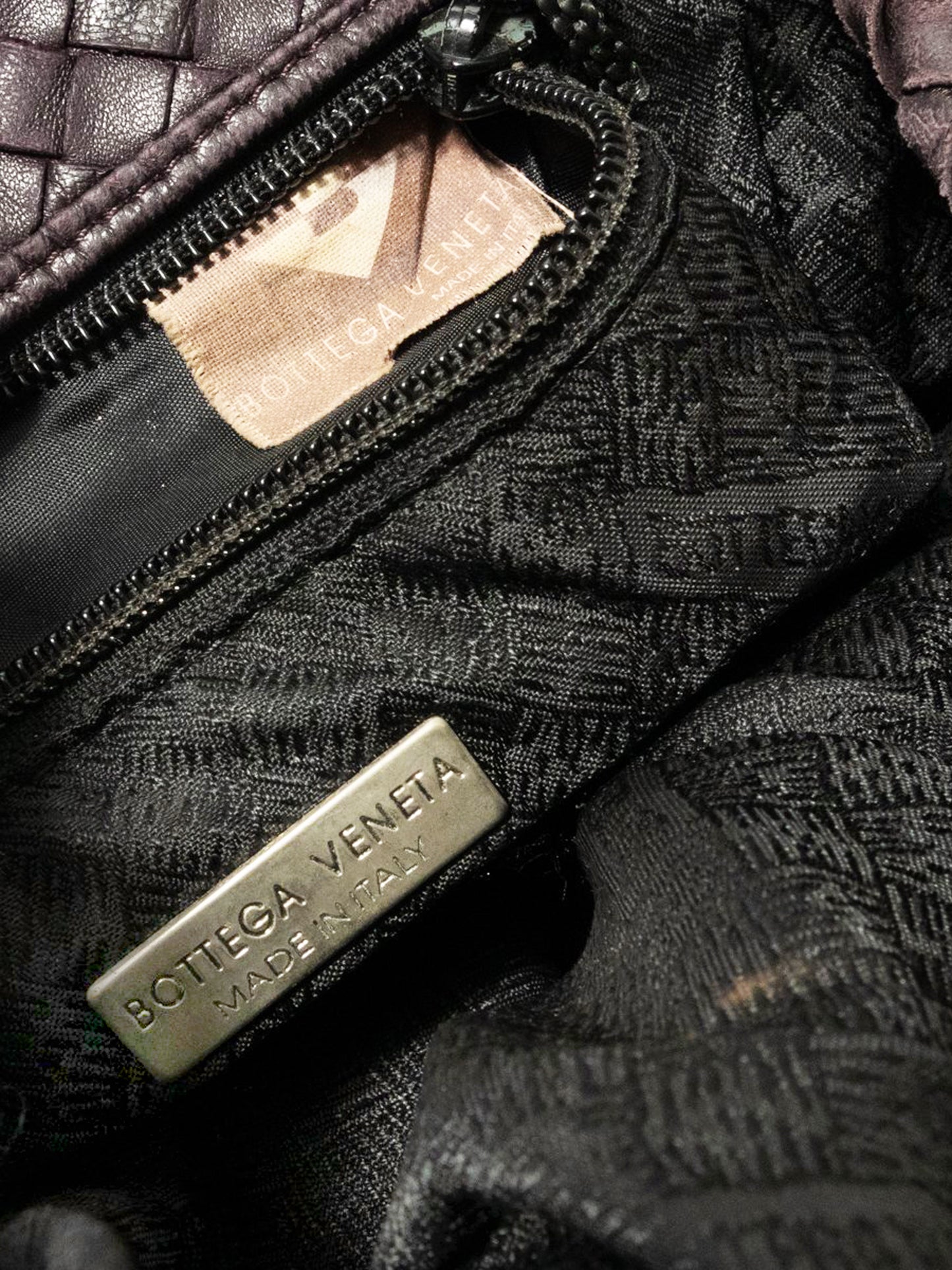 Bottega Veneta 2000s Dark Brown Intrecciato Leather Hobo Bag