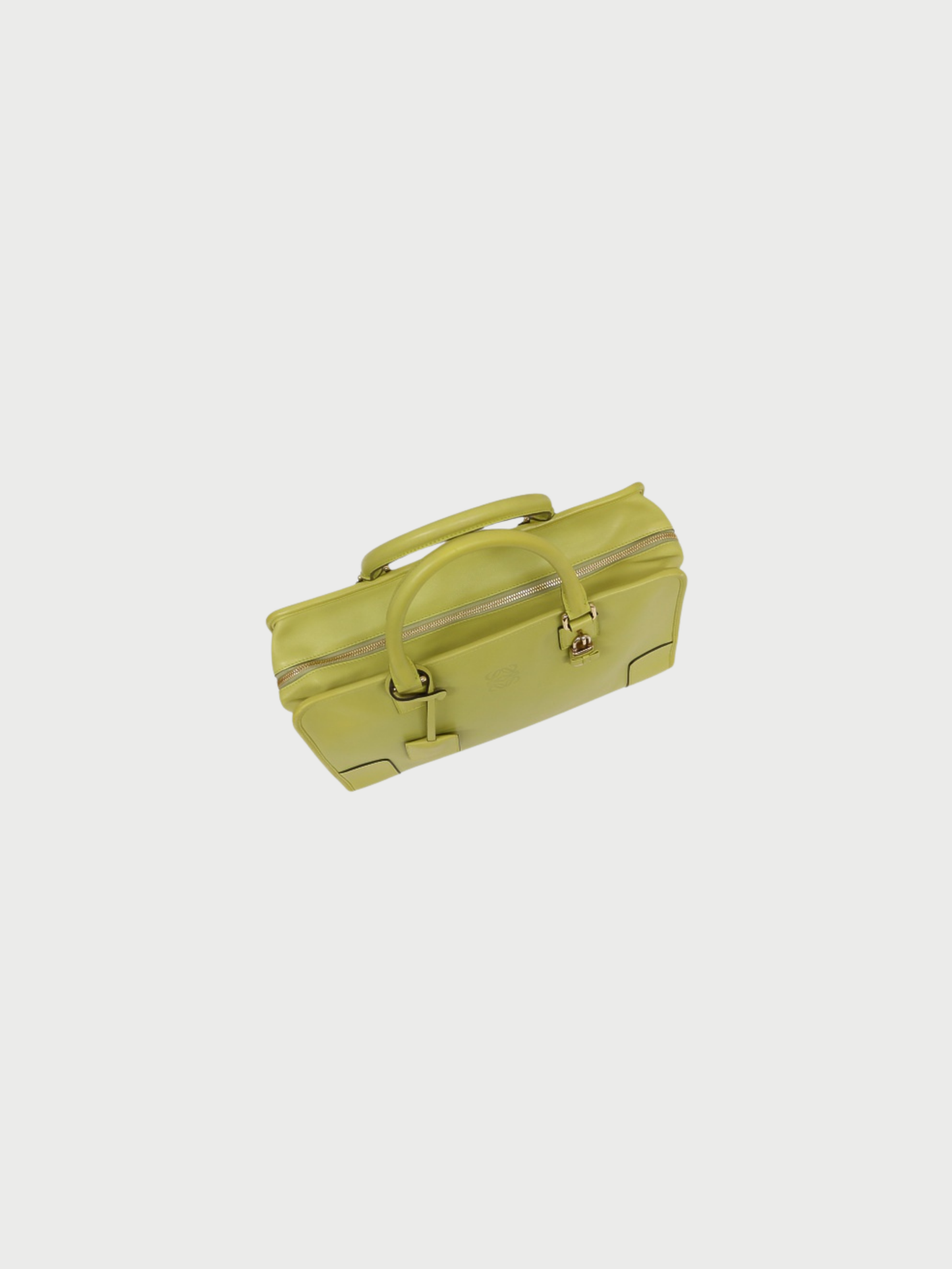 Loewe 2000s Lime Green Leather Amazona 36 Structured Bag