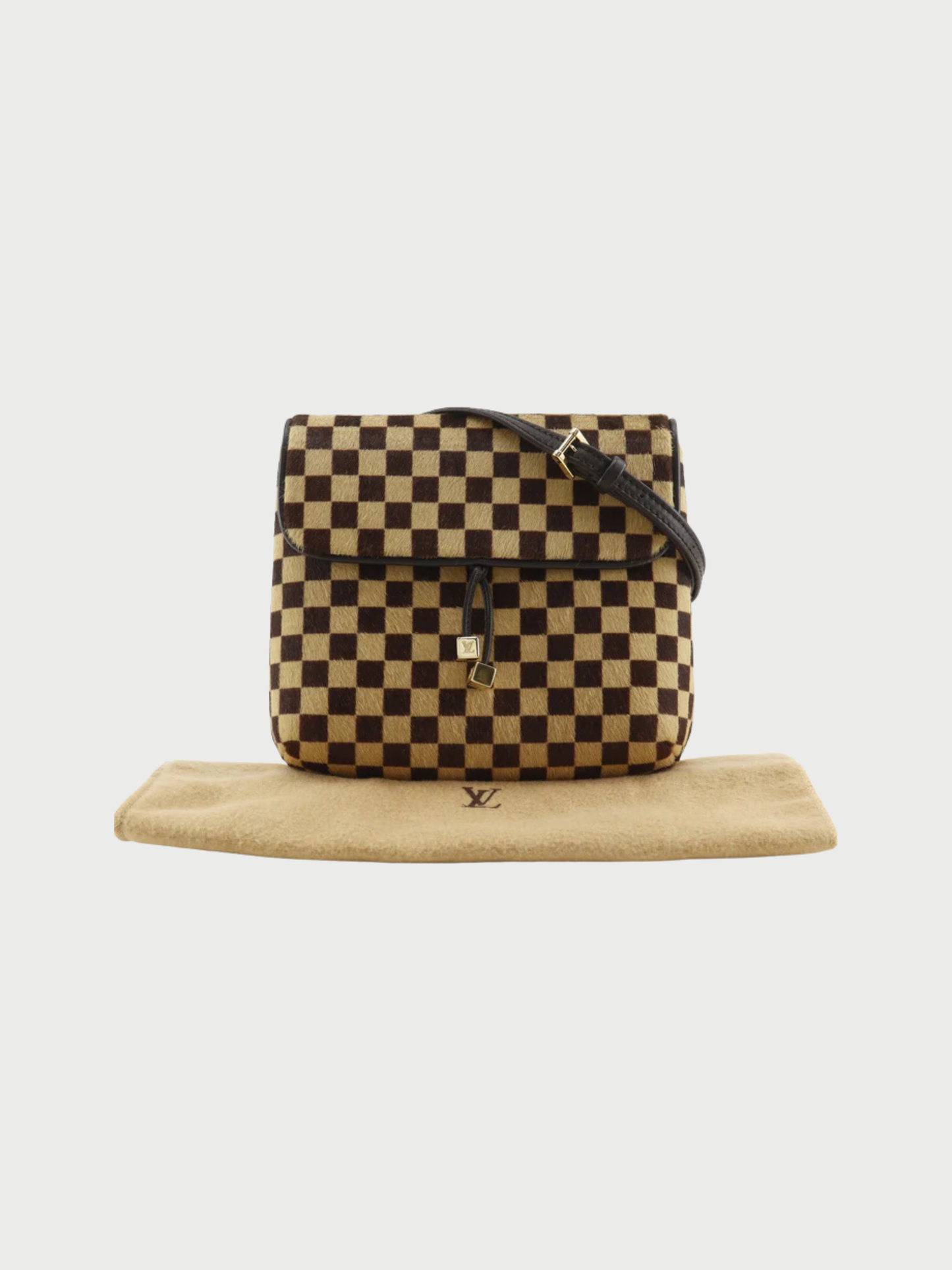 Louis Vuitton 2000 Brown Damier Sauvage Harako Gazelle 2Way Shoulder Bag