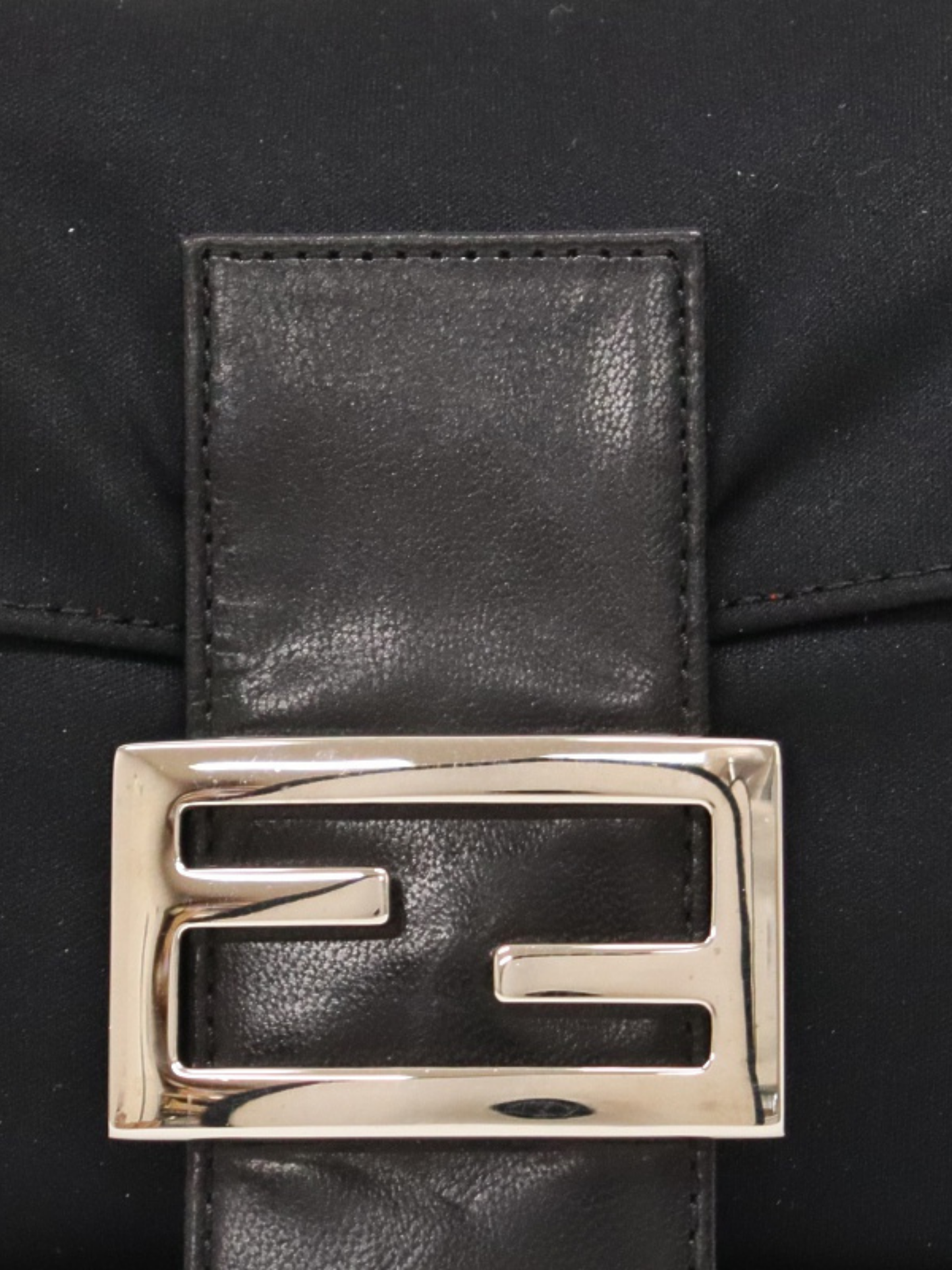Fendi 1997 Black Jersey Mamma Baguette Bag