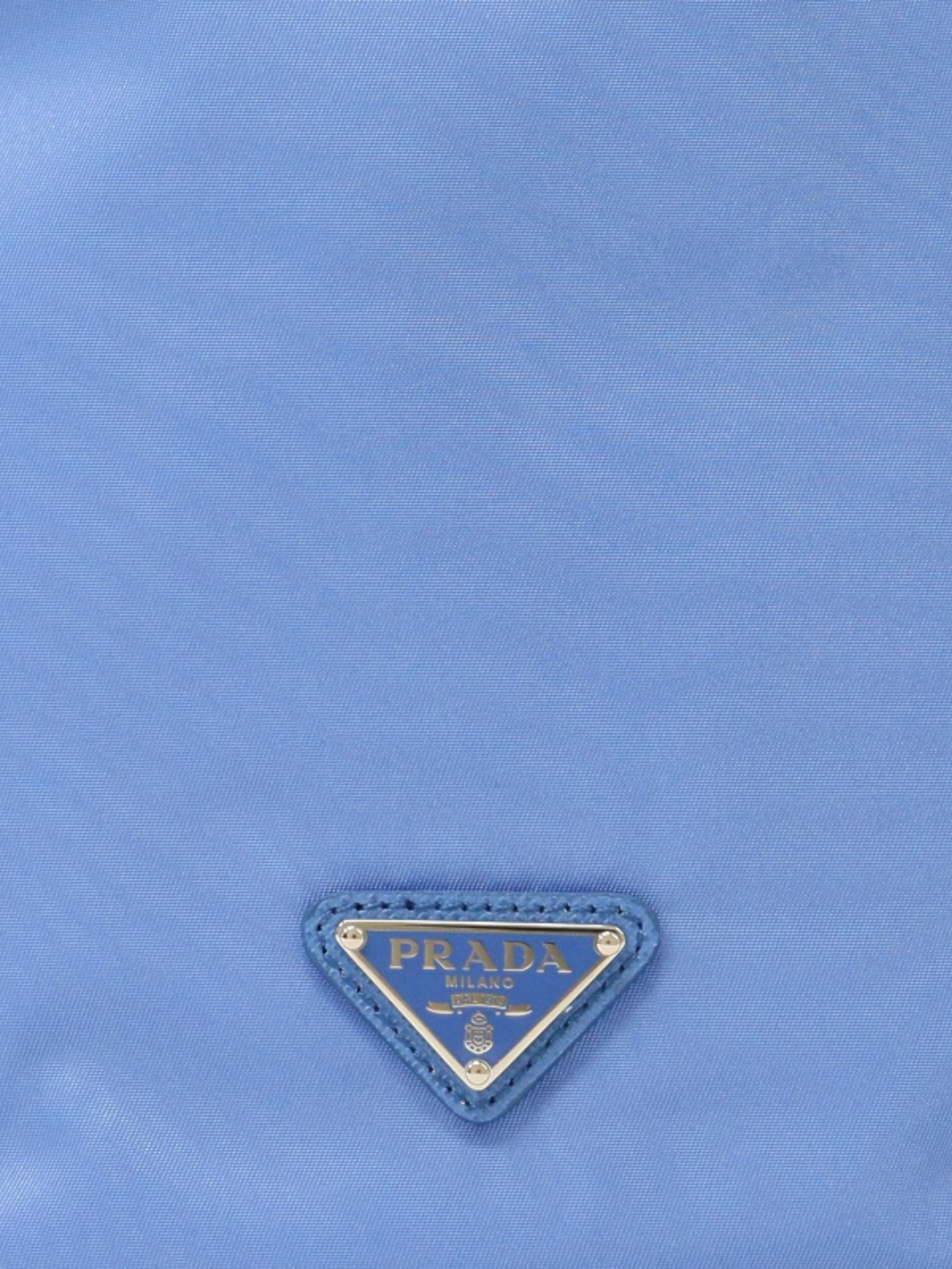 Prada 2000s Blue Nylon Triangle Logo Pouch