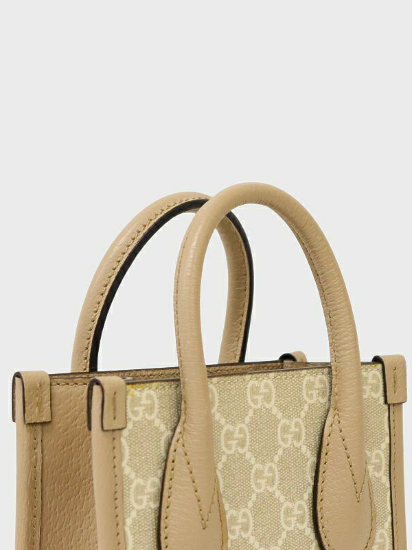 Gucci 2000s Beige PVC Interlocking 2-Way Bag