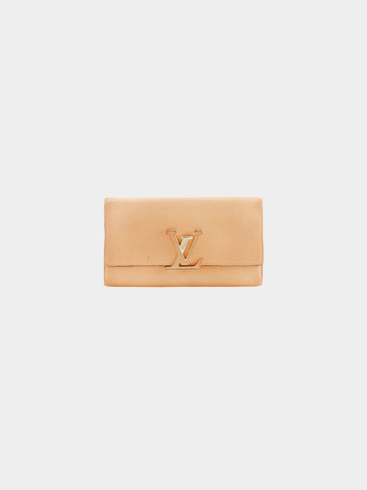 Louis Vuitton 2010s Magnolia Taurillon Clemence Capucines Wallet