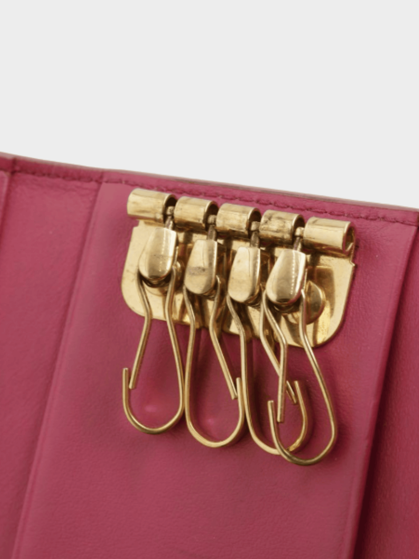 Prada 2021 Pink Leather Key Holder