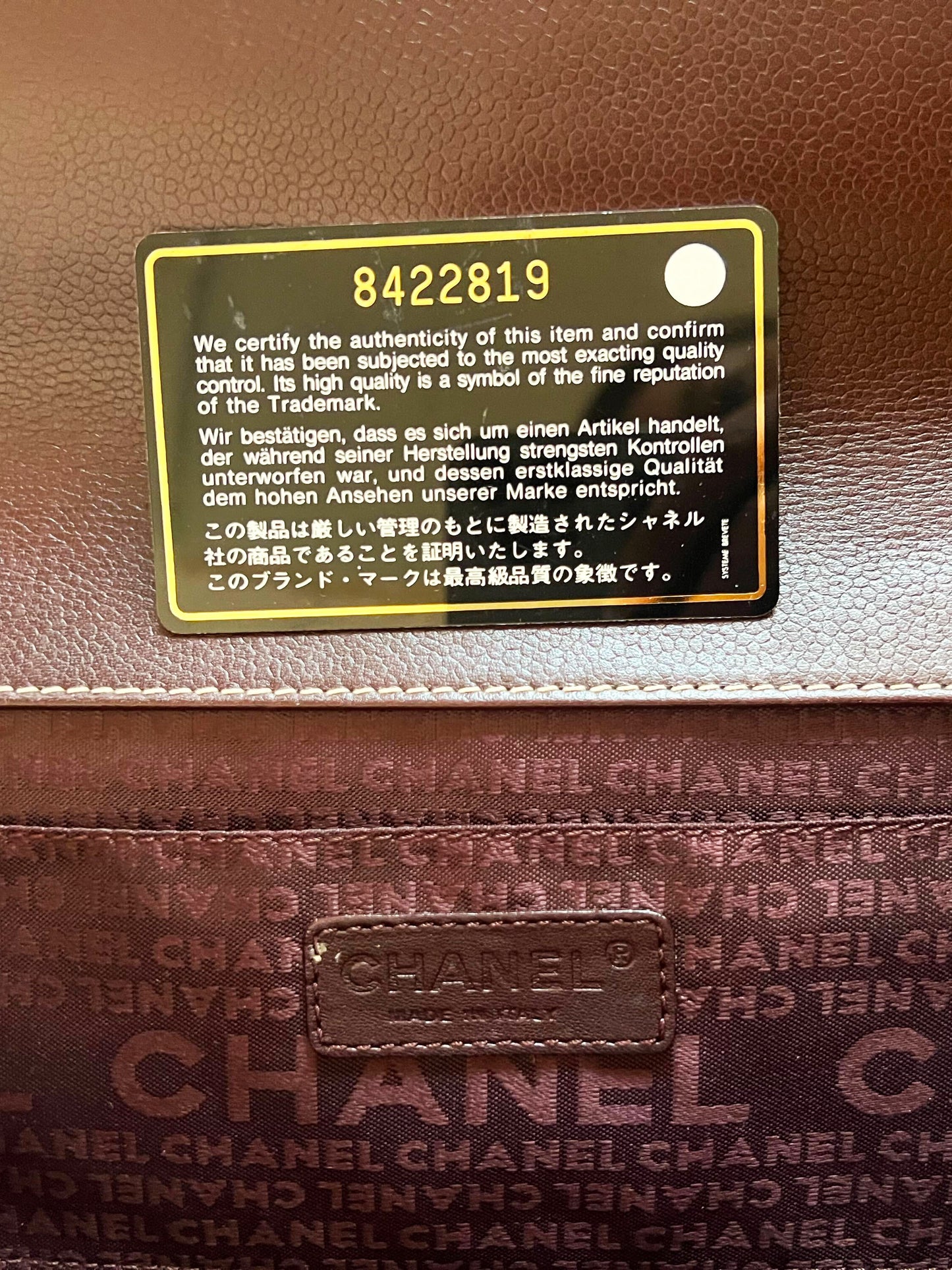 Chanel 2003-2004 Dark Burgundy Leather Mademoiselle Lock Double Pocket Handbag