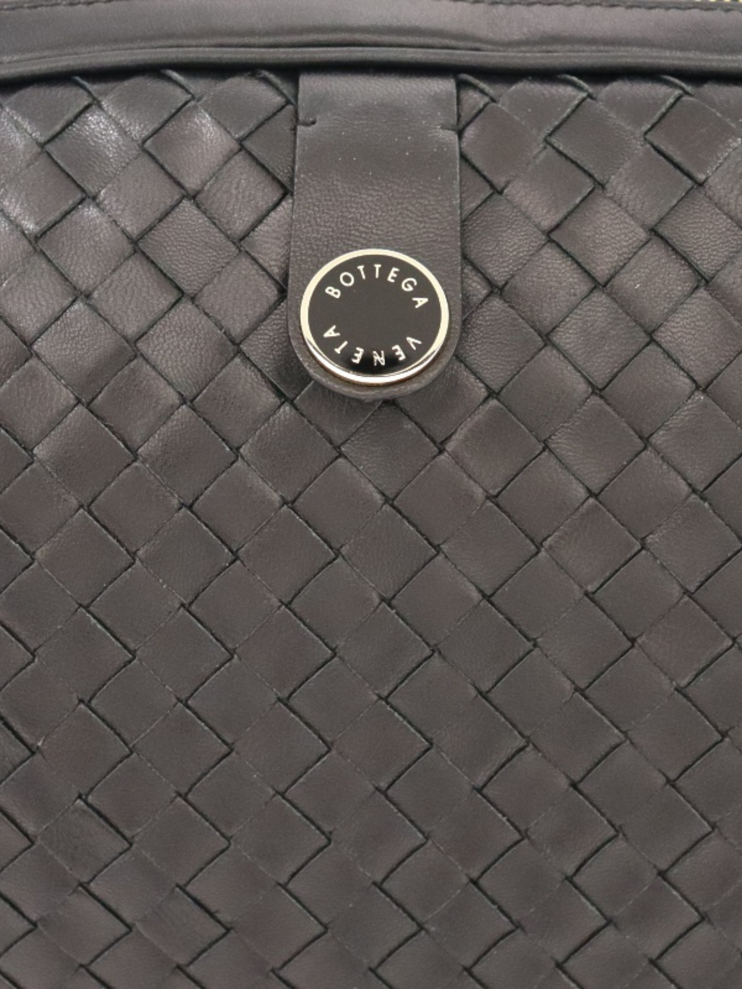 Bottega Veneta 2000s Black Intrecciato Leather Handbag