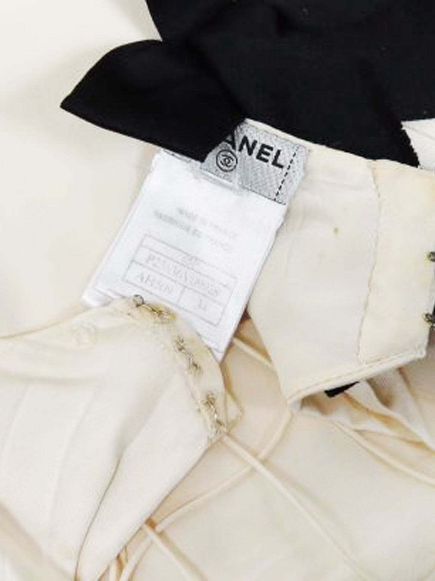 Chanel SS 2005 Two-tone Silk Top with Ribbons