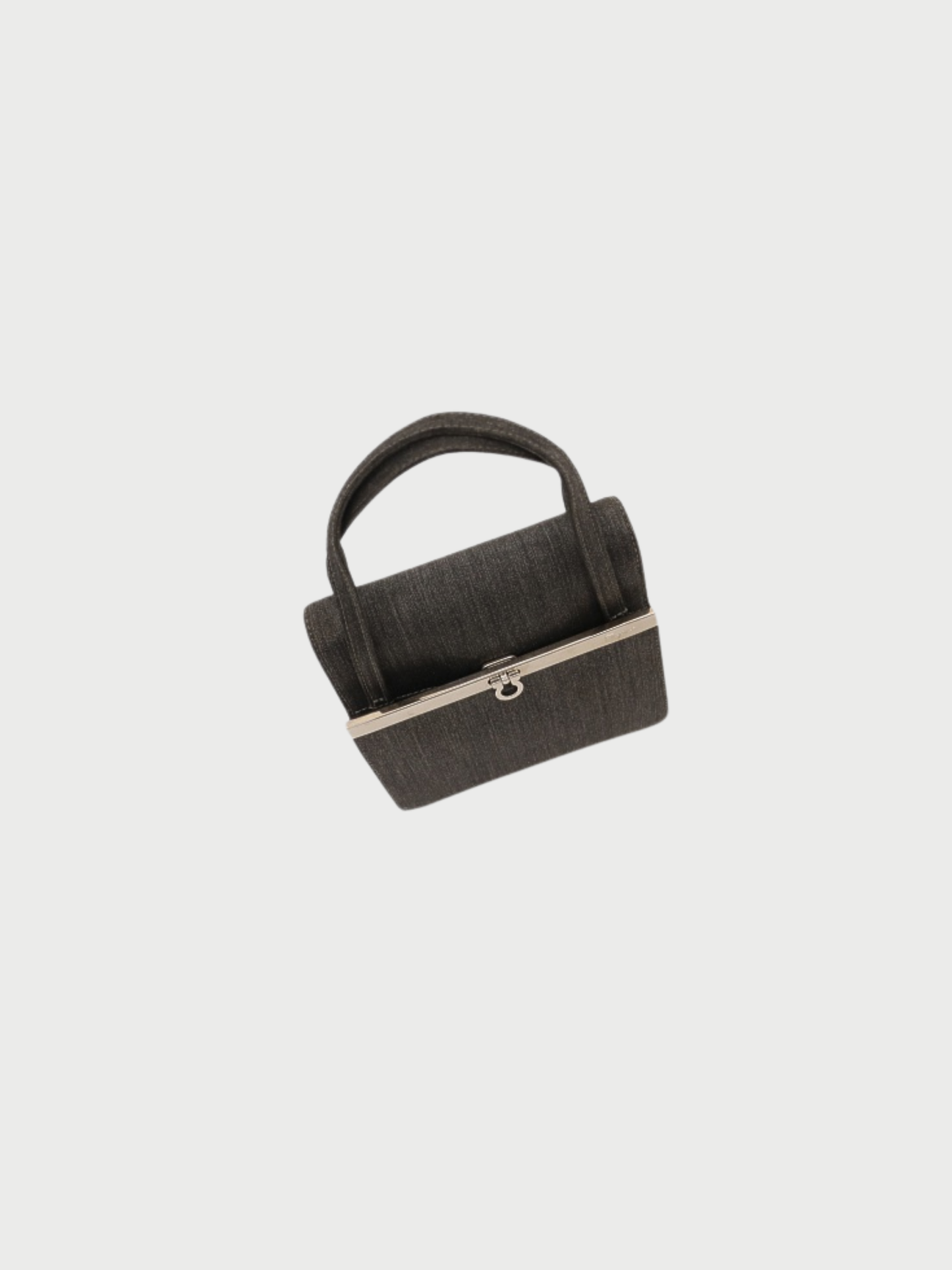 Salvatore Ferragamo 2000s Gray Nylon Gancini Mini Handbag