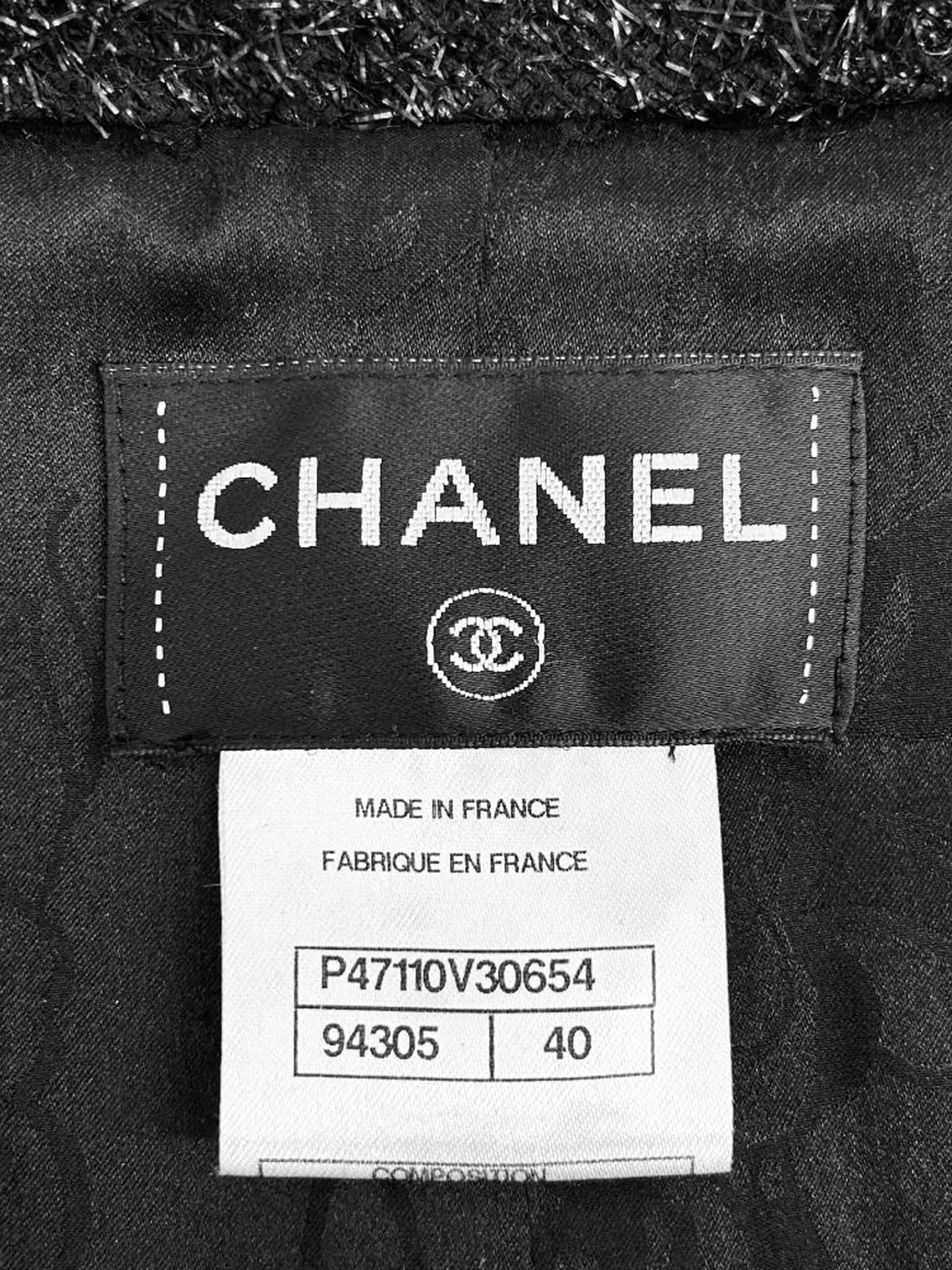 Chanel 2000s Black Eyelash Dress/Coat and Skirt Set