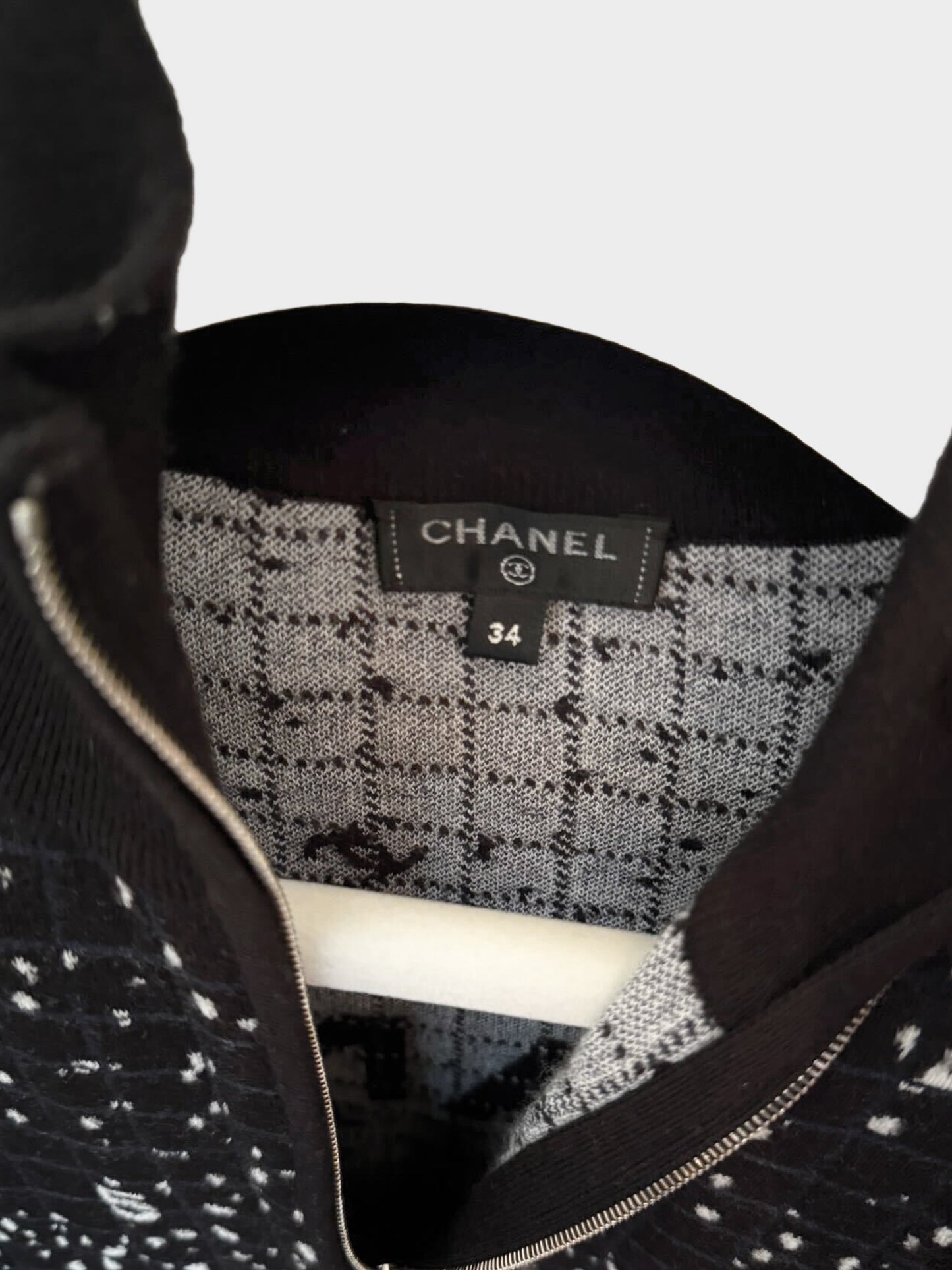Chanel 2021 Coco Neige Black Logo Knit Dress