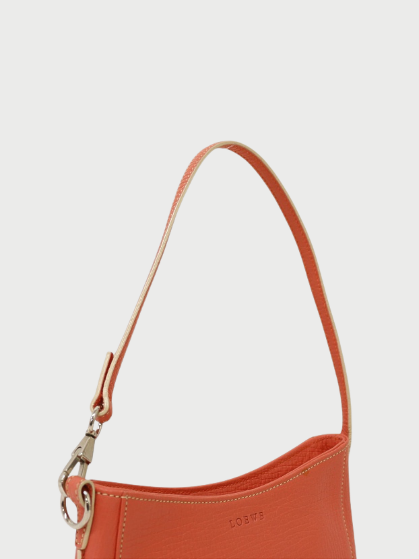 Loewe 2000s Pink Leather Logo Embossed One-Shoulder Bag
