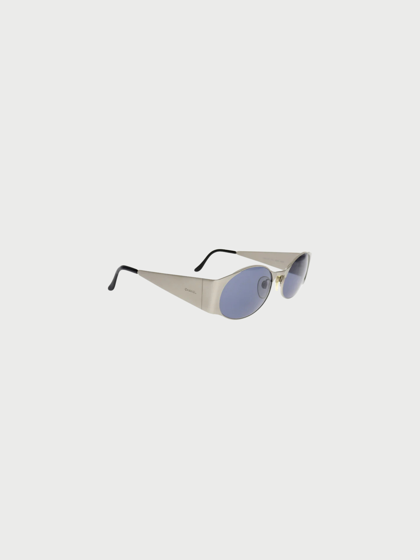 Chanel 2000s Side Logo Plastic Metal Sunglasses