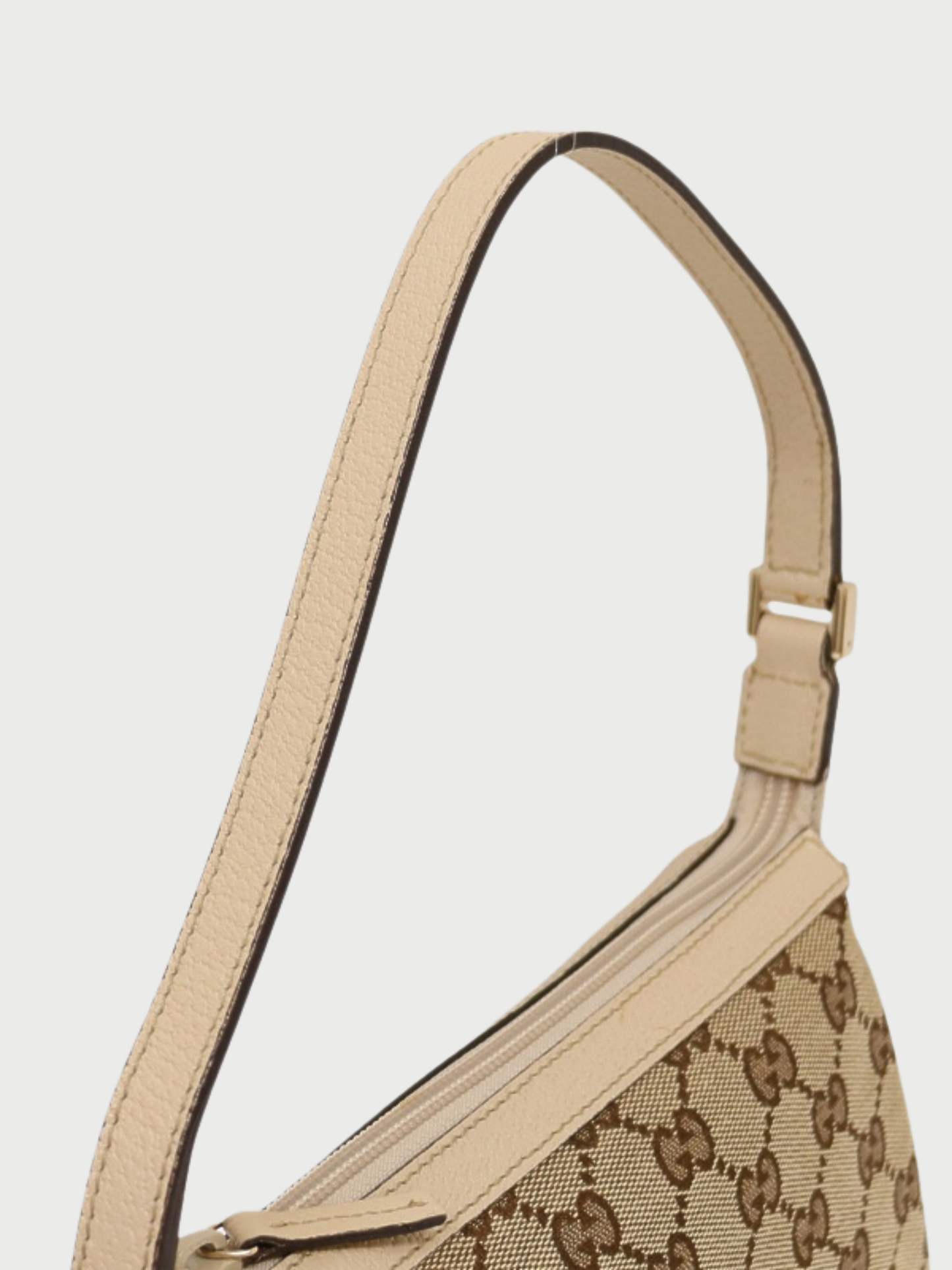 Gucci 2000s Beige GG Canvas Abbey One-Shoulder Bag