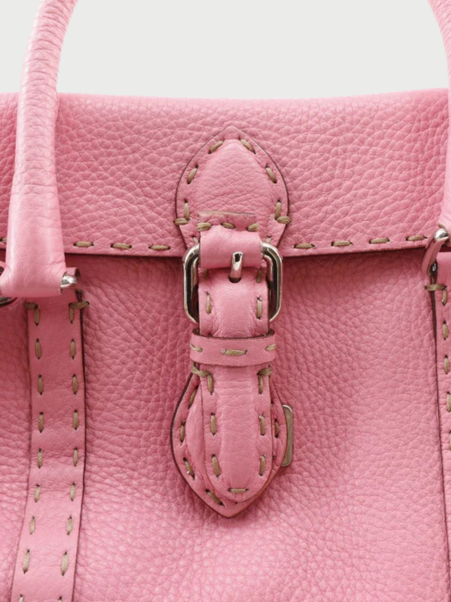 Fendi 2000s Pink Calf Leather Selleria Mini Linda Handbag