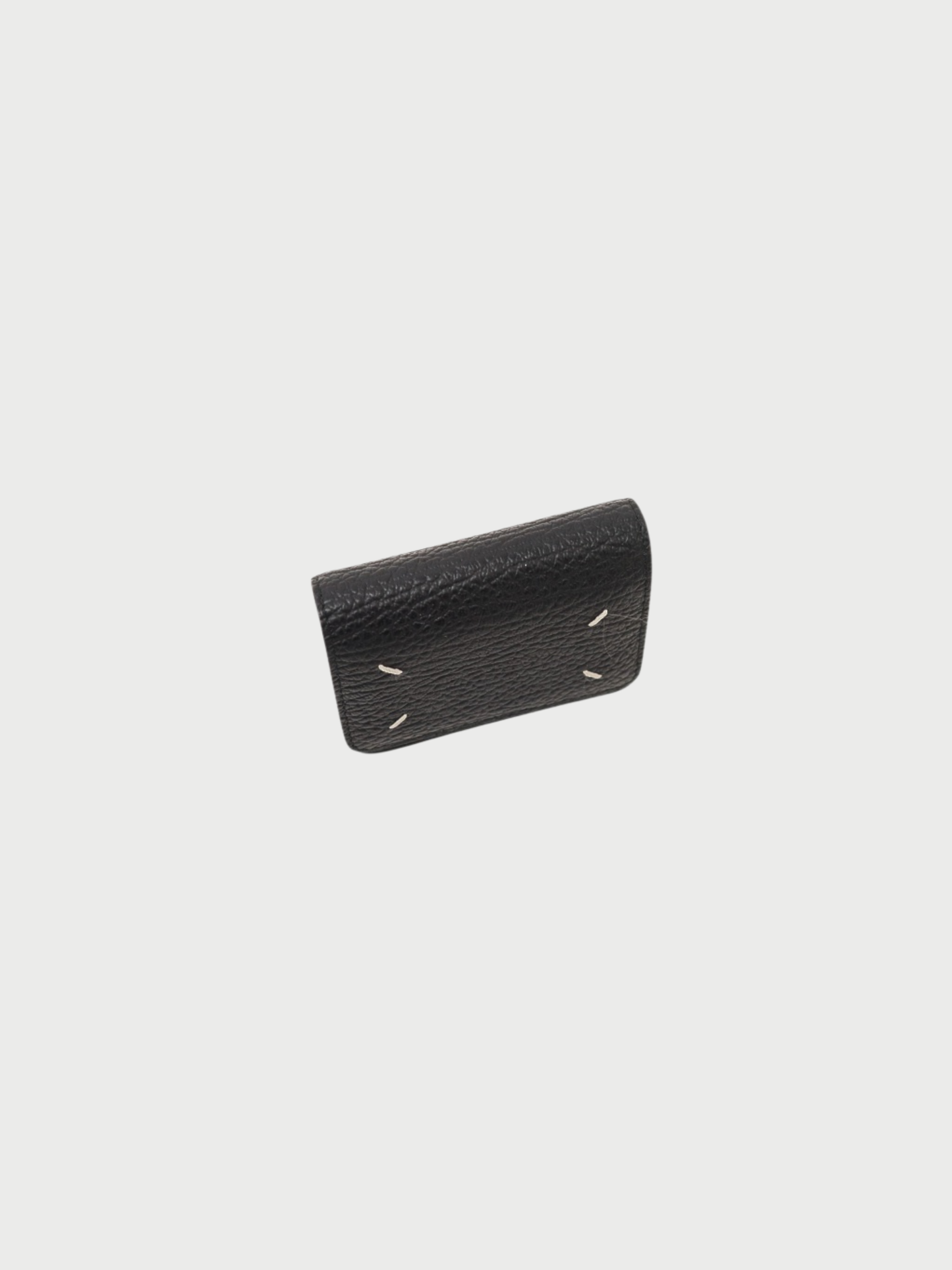 Maison Margiela 2010s Black Leather 4-Stitch Chain Wallet