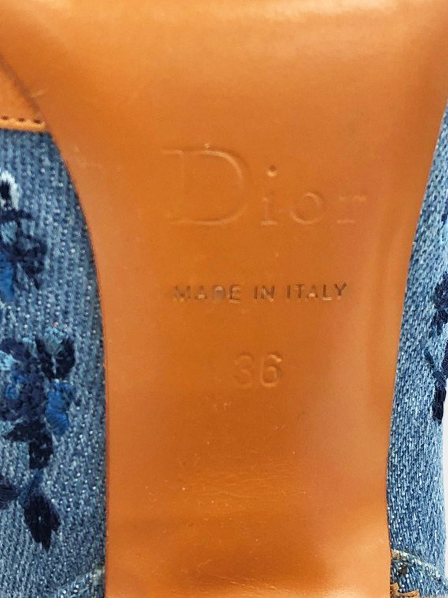 Christian Dior SS 2005 Denim and Leather Embroidered Pumps