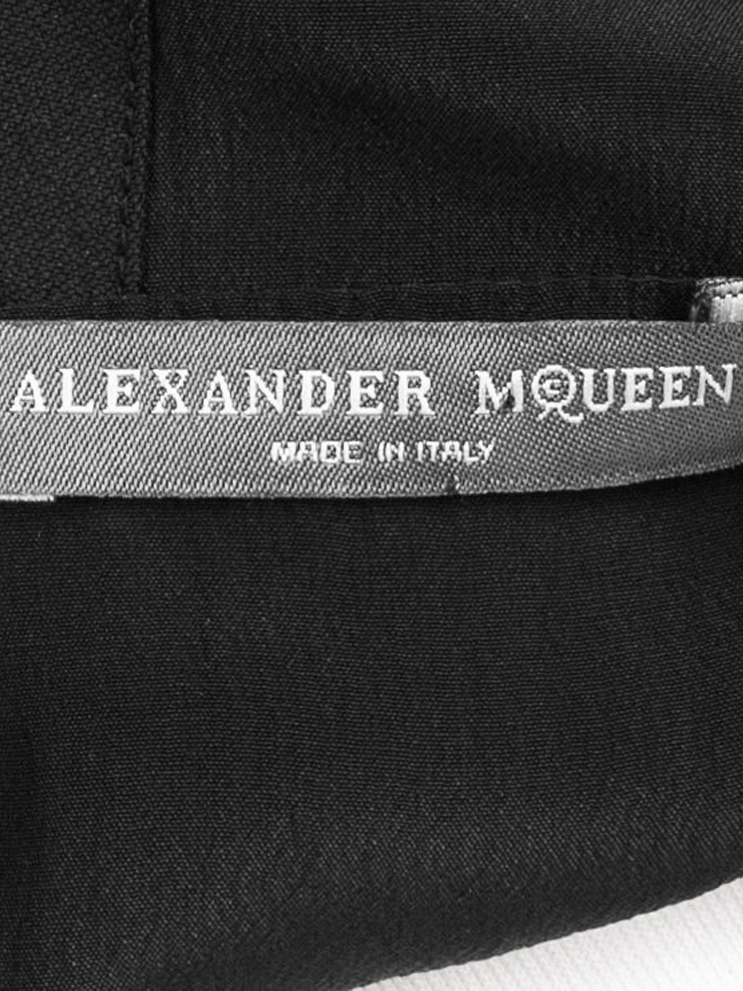 Alexander McQueen Resort 2011 Black and Gold Embroidered Mid-length Dress