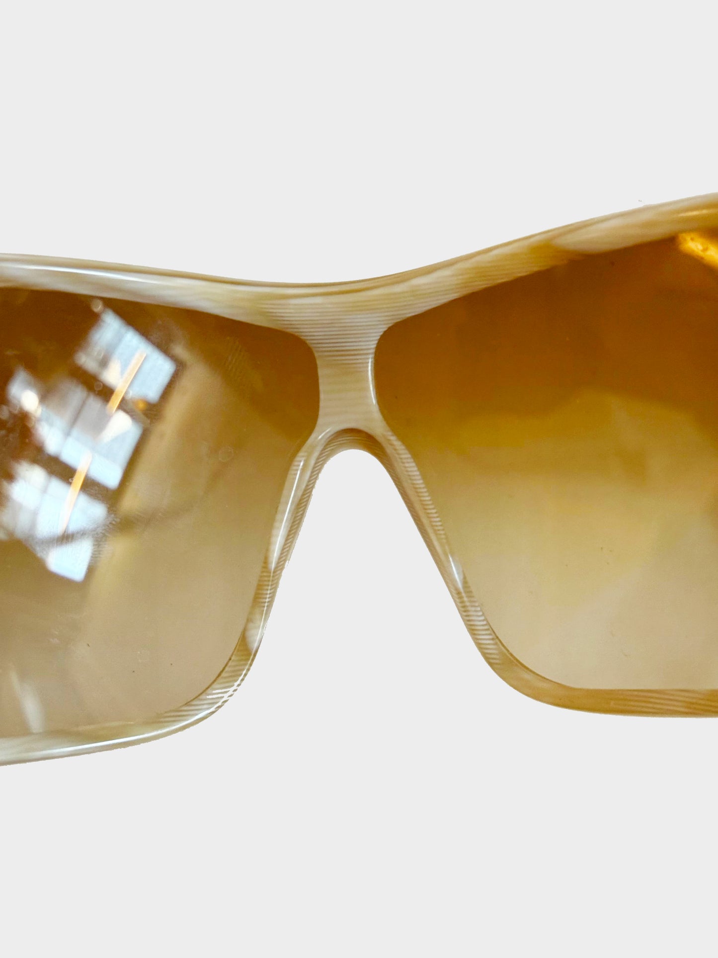 Roberto Cavalli 2000s Beige and Brown RC303 ADMETA Shield Sunglasses