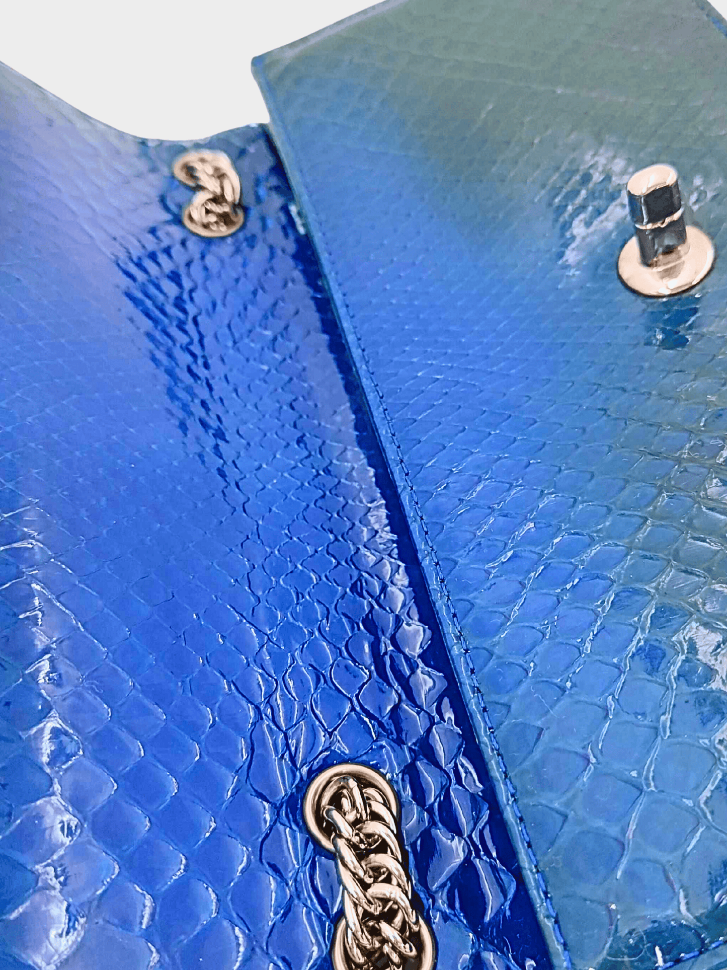 Chanel 2008-2009 Rare Turquoise Python Flap Bag