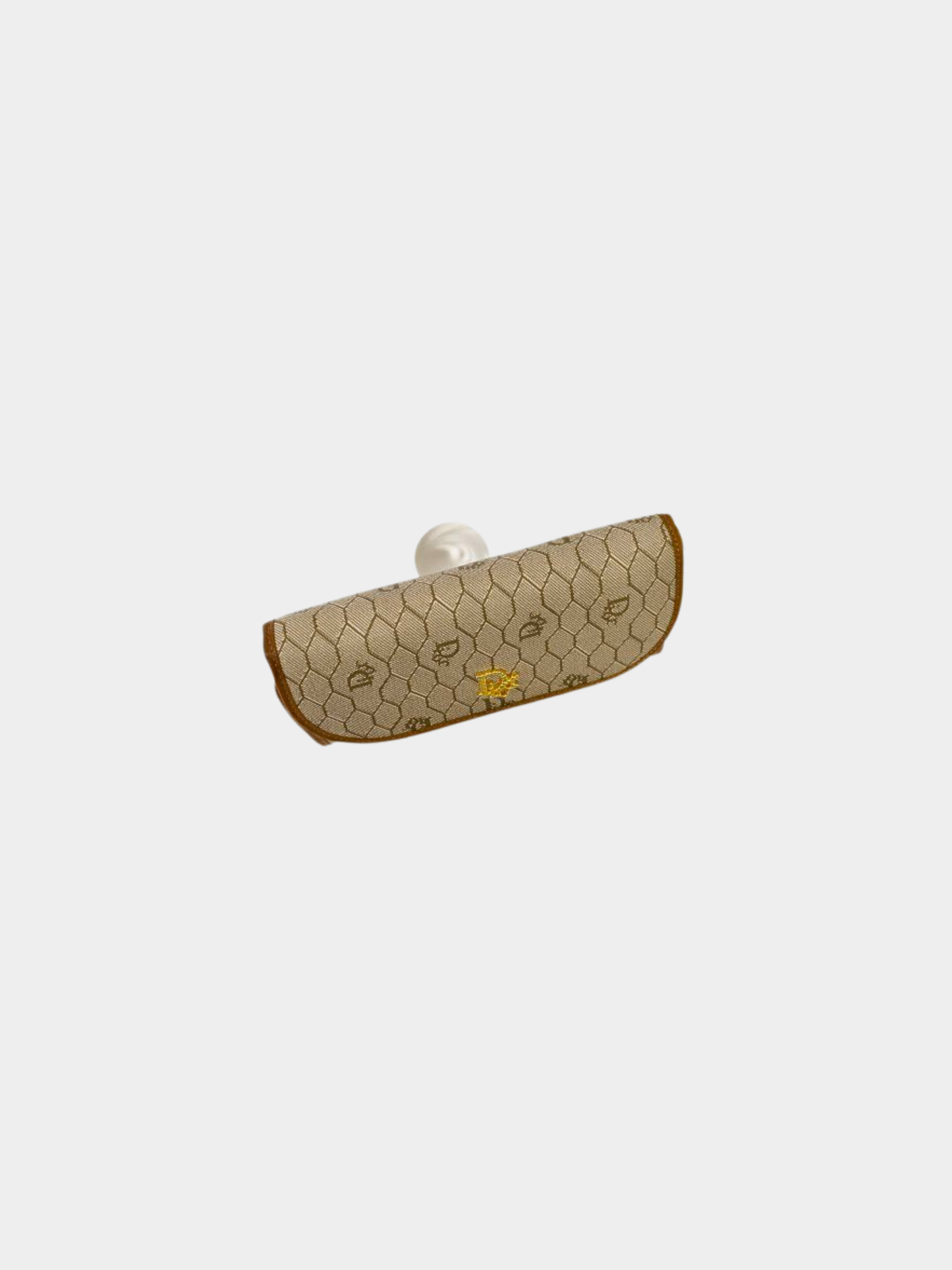 Christian Dior 2000s Beige Honeycomb PVC Chain Shoulder Bag
